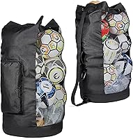 Fitdom Heavy Duty XL Soccer Mesh Ball Bag - Extra Large 13+ Ball Capacity with Adjustable Strap & Oversized Pocket for Coaches & Outdoor Gear