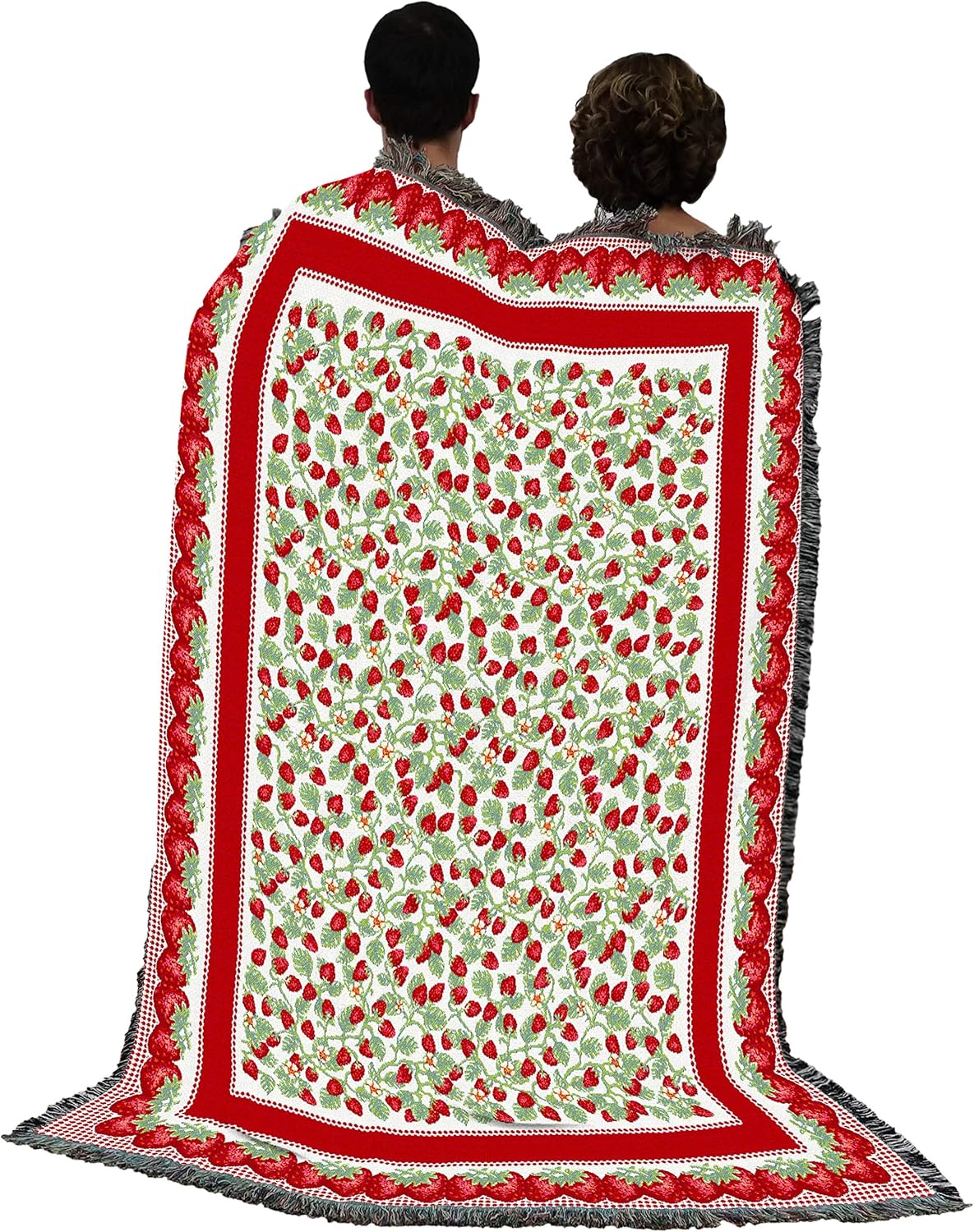 Pure Country Weavers Strawberry Festival Blanket - Garden Floral Gift Tapestry Throw Woven from Cotton - Made in the USA (72x54)
