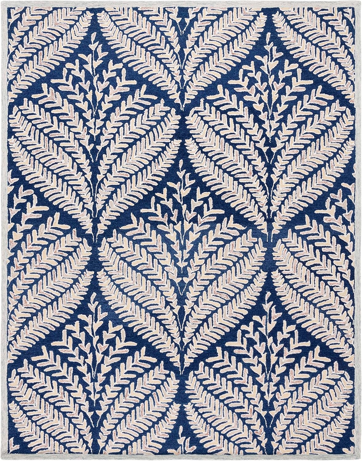 SAFAVIEH Area Rug 8x10 - Capri Collection - Large - Navy & Ivory, Handmade Wool, Ideal for Living Room, Bedroom, Office, Dining Space (CPR208N)
