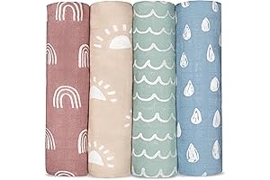 Comfy Cubs Muslin Swaddles - 4 Pack Rainbow Colors