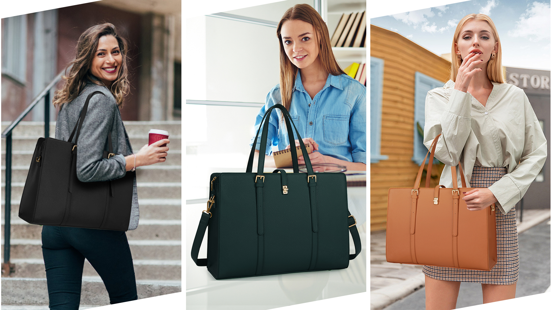 Lois - Borsa porta PC elegante per lavoro: 15.6 pollici, perfetta per uomo e donna con porta