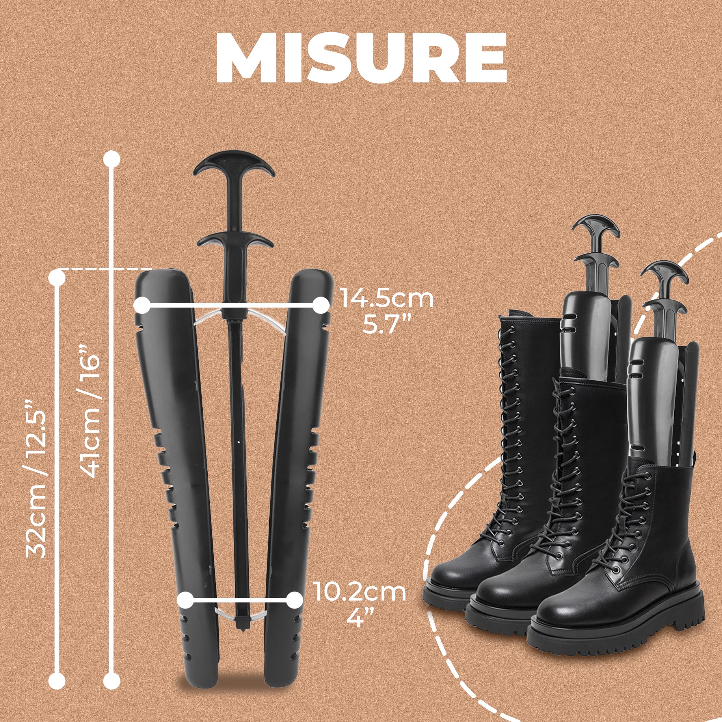 2 Pcs Boot Holders for Knee High Boots | Extra Long Automatic Black Boot Tree | Boot Shapers Knee High | Boot Inserts To Keep Shape for Lady Women Men Shoes (1 pair, 12.5")