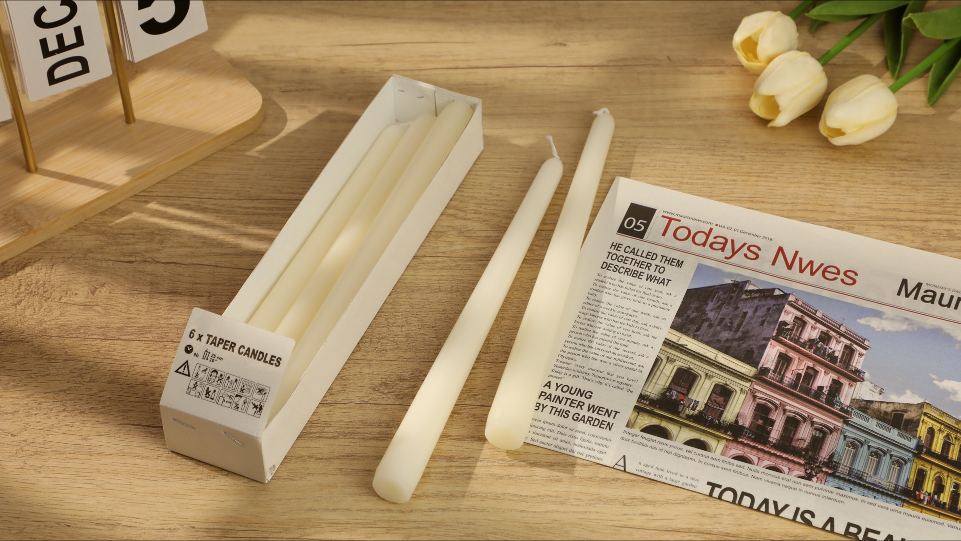 Image of KORCCI Ivory Taper Candles 10 Inch - Set of 6 Long Candles, 8 Hours Long Burning, Smokeless & Unscented & Dripless, for Christmas Holiday Decor, Weddings, Birthdays, Dinner, Rituals (Ivory)