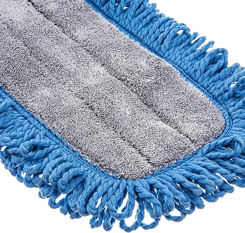 Miniatura 3 de Sparta Almohadilla de microfibra para trapeador seco con flecos en bucle para limpieza de pisos, mezcla de poliéster y poliamida, 18 pulgadas, azul,