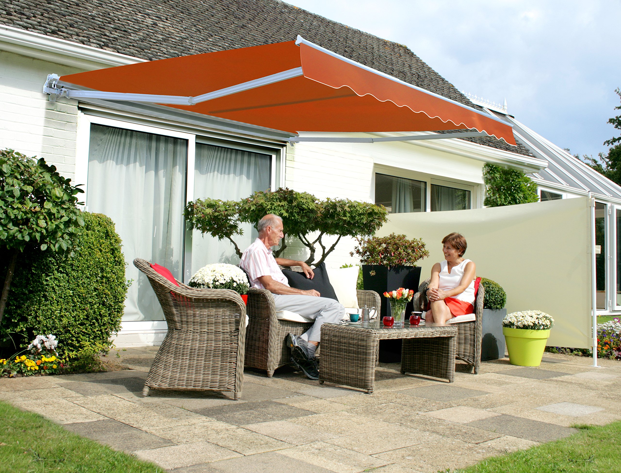 Primrose 2.5m Manual Awning Terracotta Mayfair DIY Patio Awning