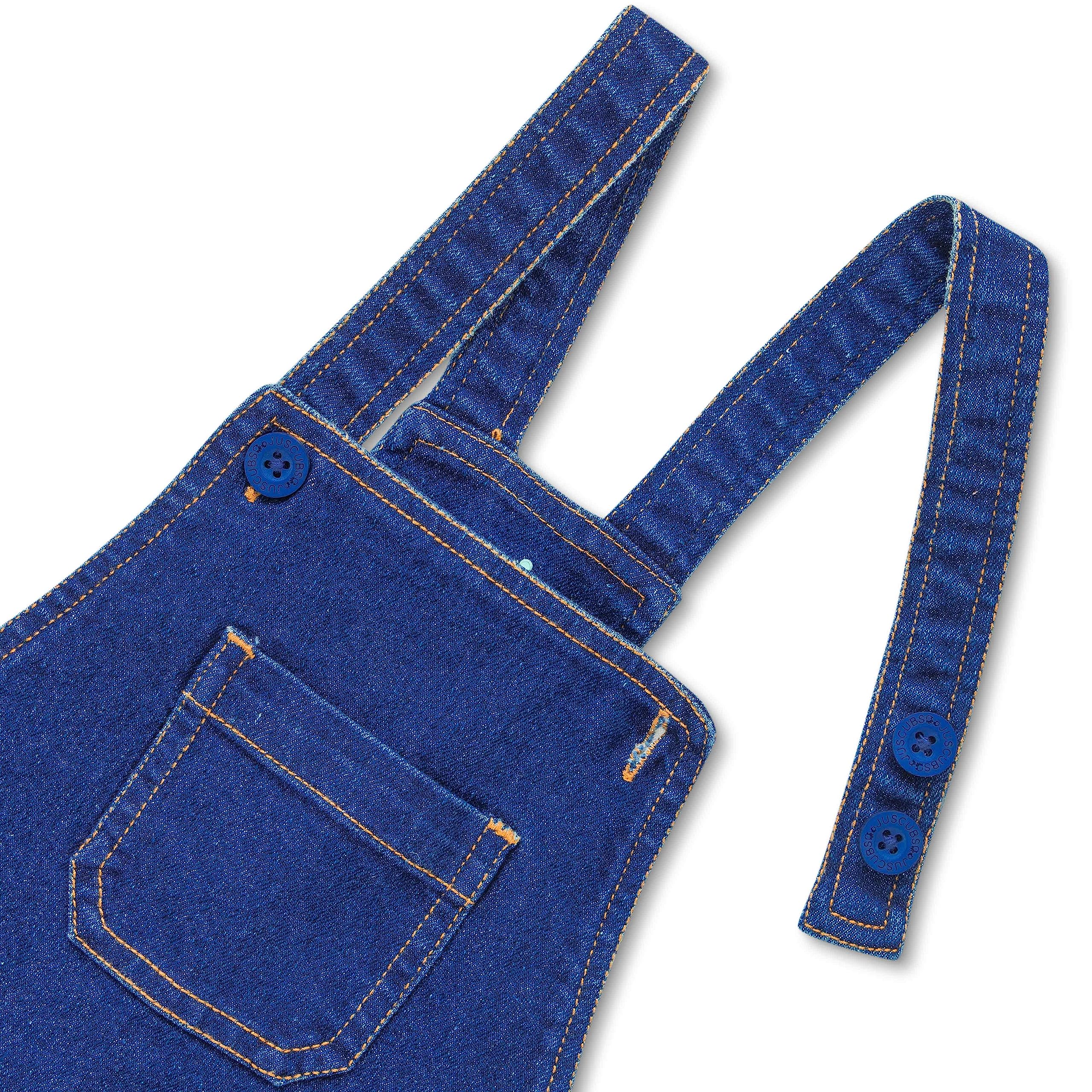Jus Cubs Boys Denim Dungaree - Dark Blue (Pack of 1) - Image 3 thumbnail