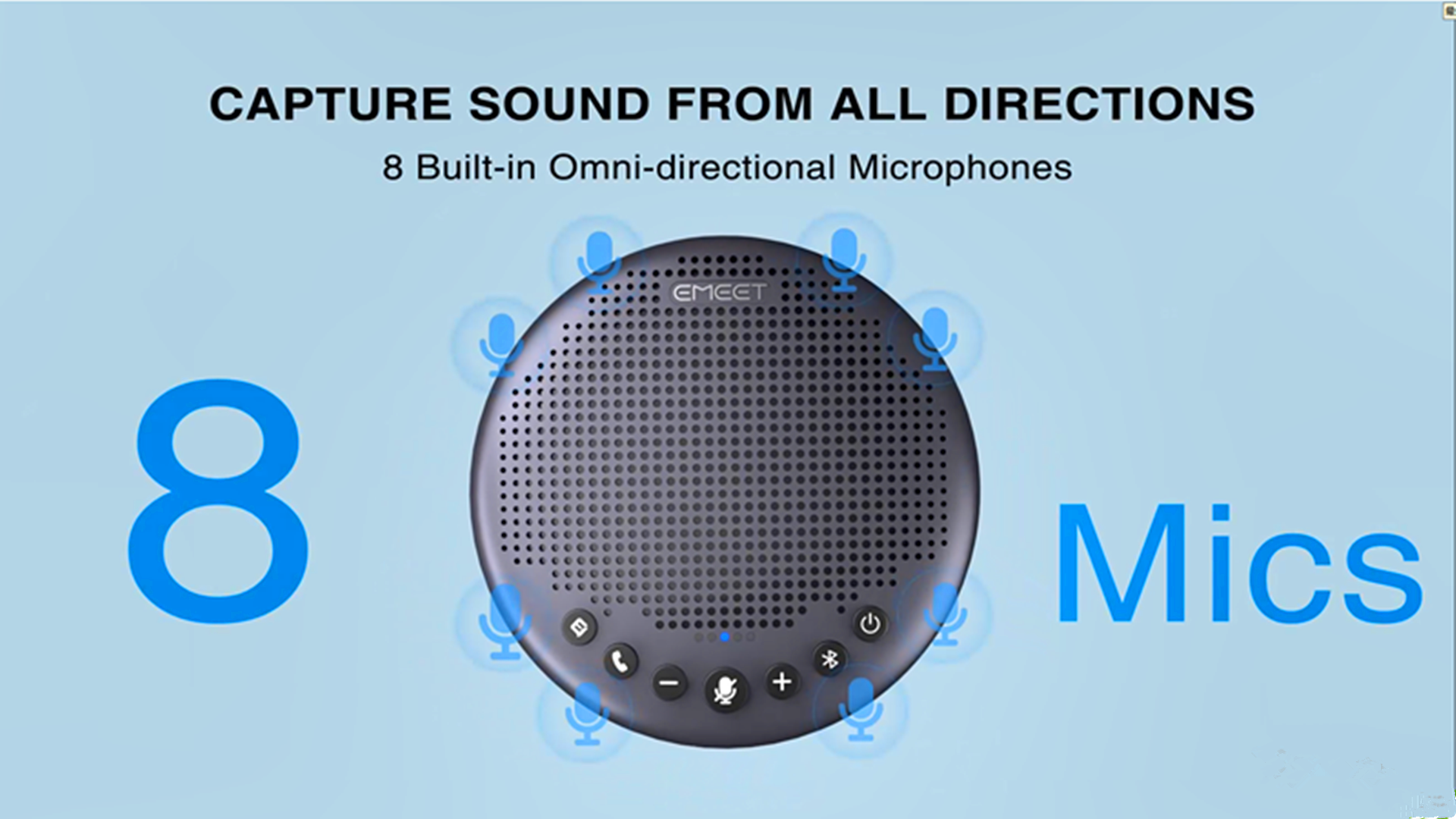 Amazon.com: EMEET Conference Speaker and Microphone w/8 Mics, 360