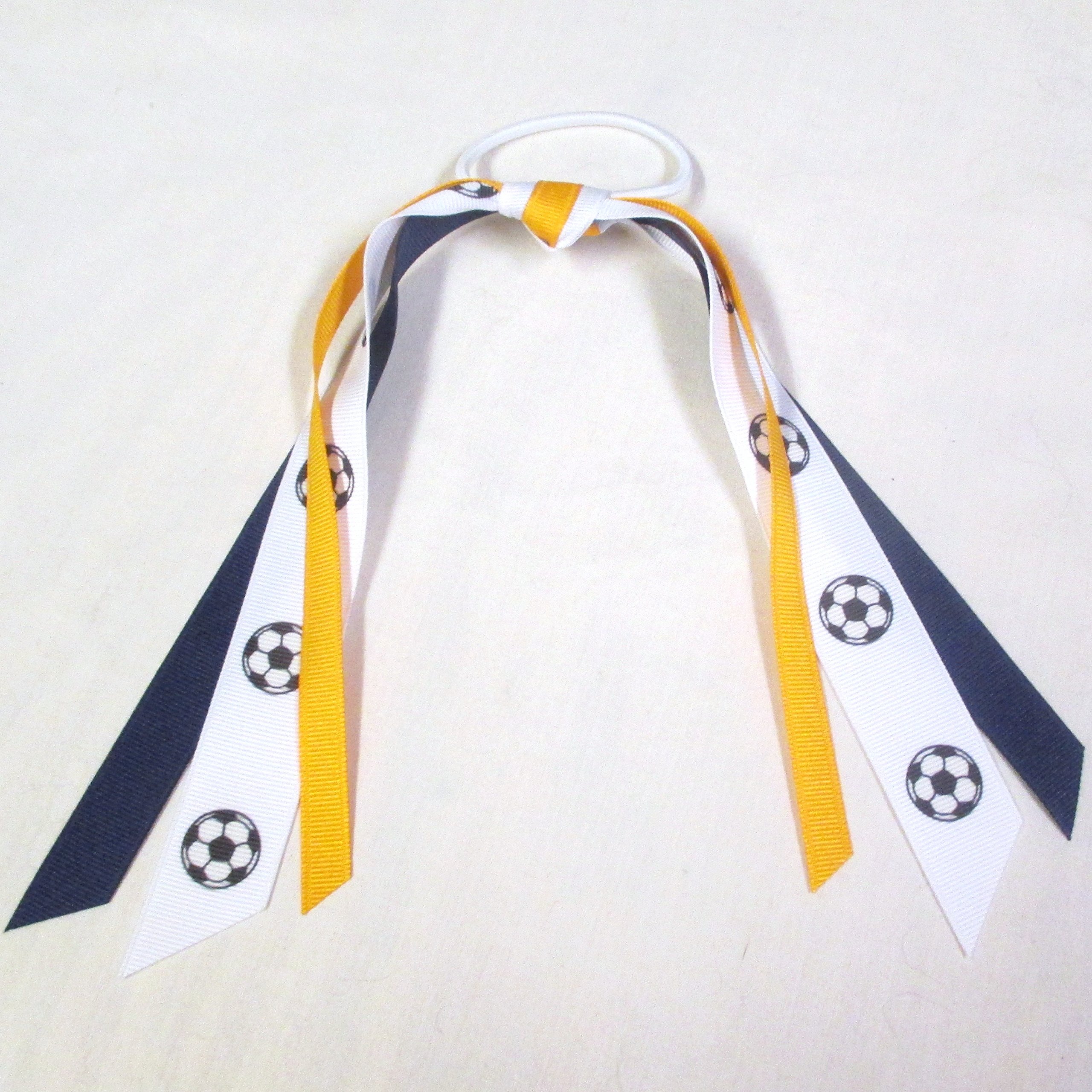 Sublimation Specialties Soccer Hair Bow Ribbon Scrunchie - Made in The USA