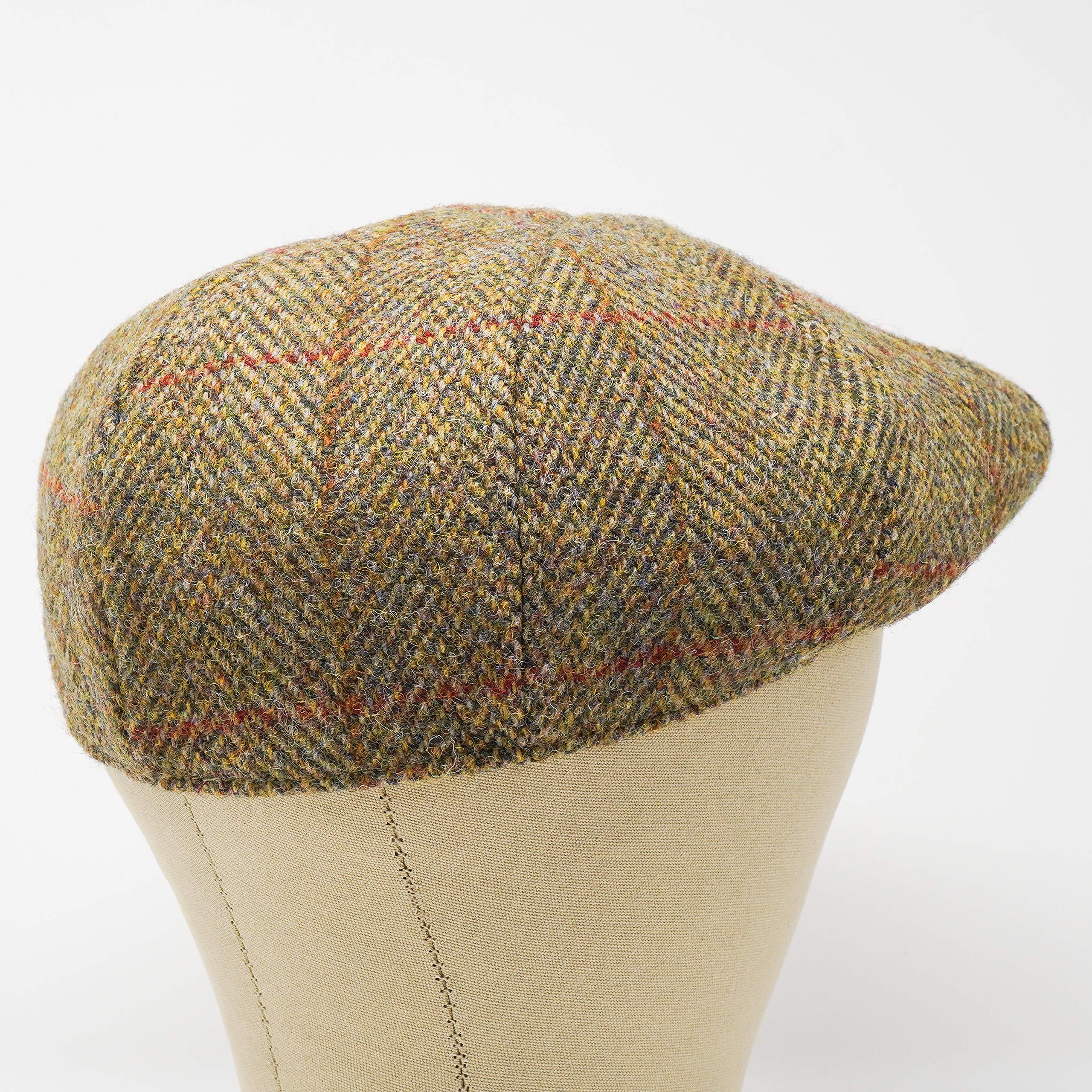 Gorra Plana de 8 Piezas Dingwall - 100% Lana Tejida a Mano - Harris Tweed - Resistente al Agua