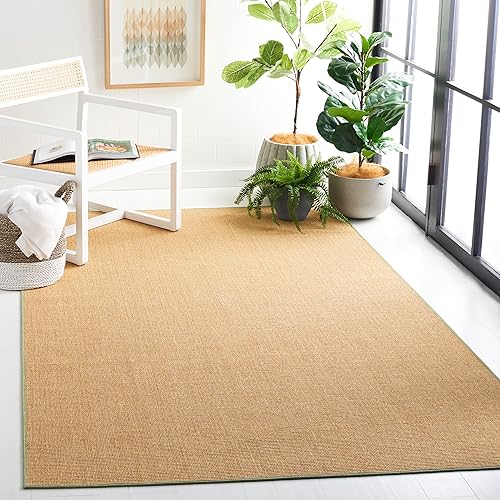 Martha Stewart Collection by SAFAVIEH MSR9501E - Alfombra de sisal y yute de 5 x 7 pies, color naturalverde