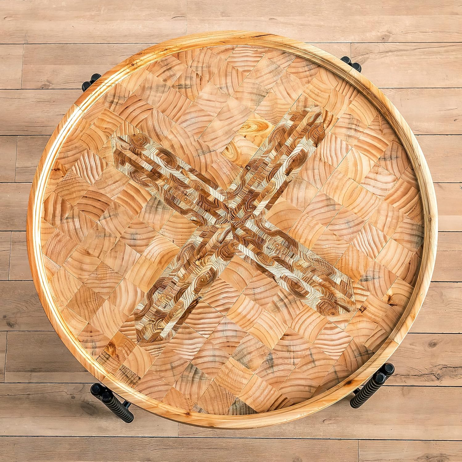 Gexpusm Solid Wood Coffee Table, Natural Wood Finish, Large