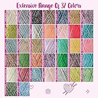 Vista 7 de Cotton to The Core Cotton Yarn for Crocheting, 6-Pack (852 Yds / 300G), Free Patterns, Beginners Friendly - Soft Baby Yarn for Knitting - 3 DK Light