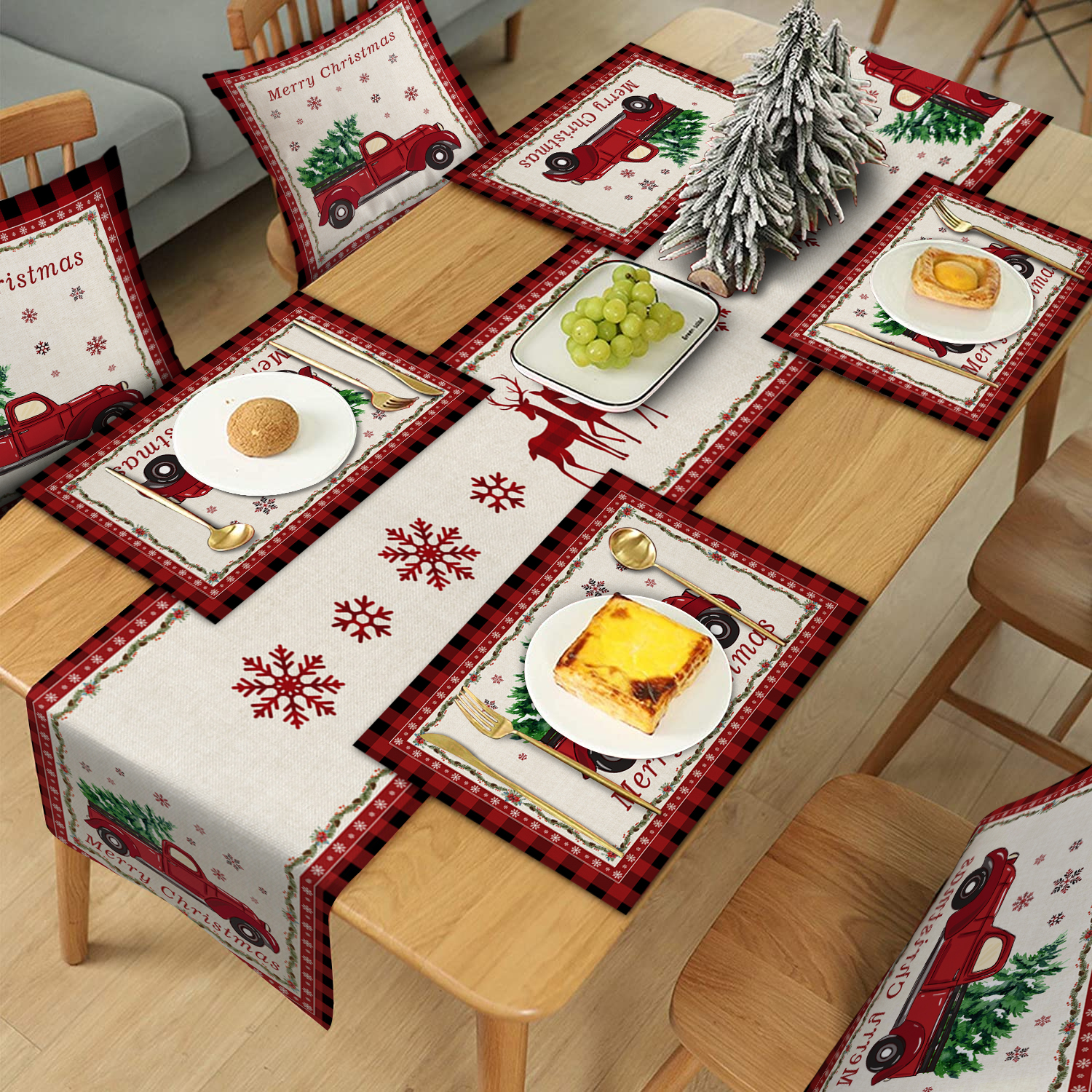 Ambesonne Camino De Mesa Abstracto Y Manteles Individuales, Diseño