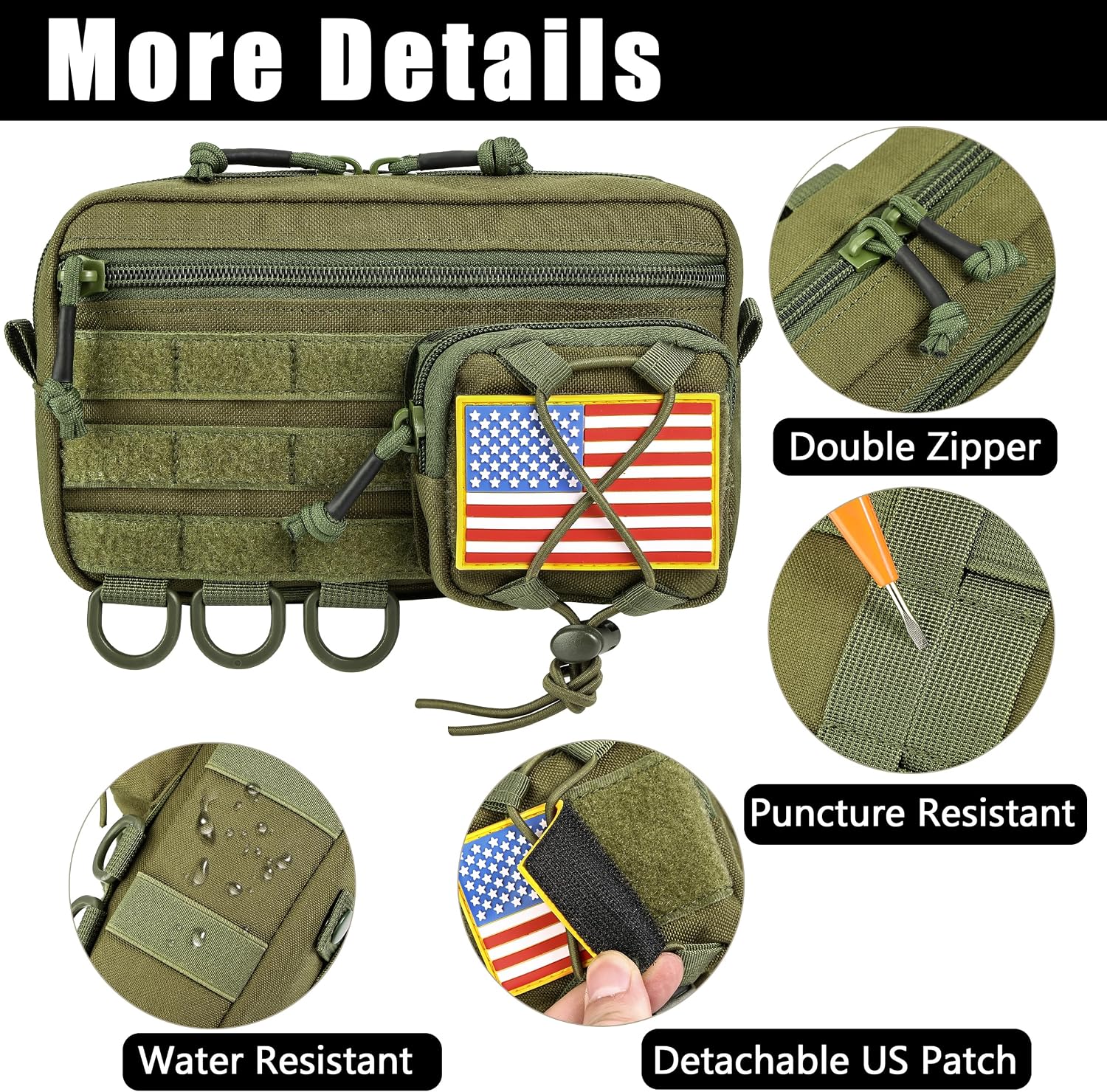 Tactical Molle Admin Pouch, Water-Resistant EDC Tool Bag image 5