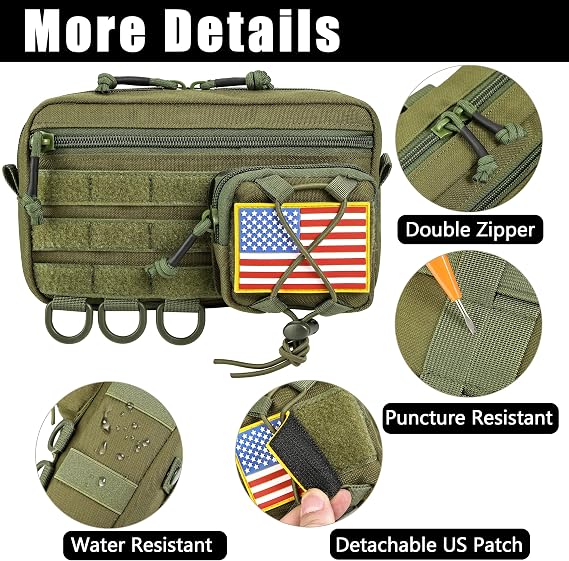 Tactical Molle Admin Pouch, Water-Resistant EDC Tool Bag