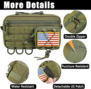Tactical Molle Admin Pouch, Water-Resistant EDC Tool Bag
