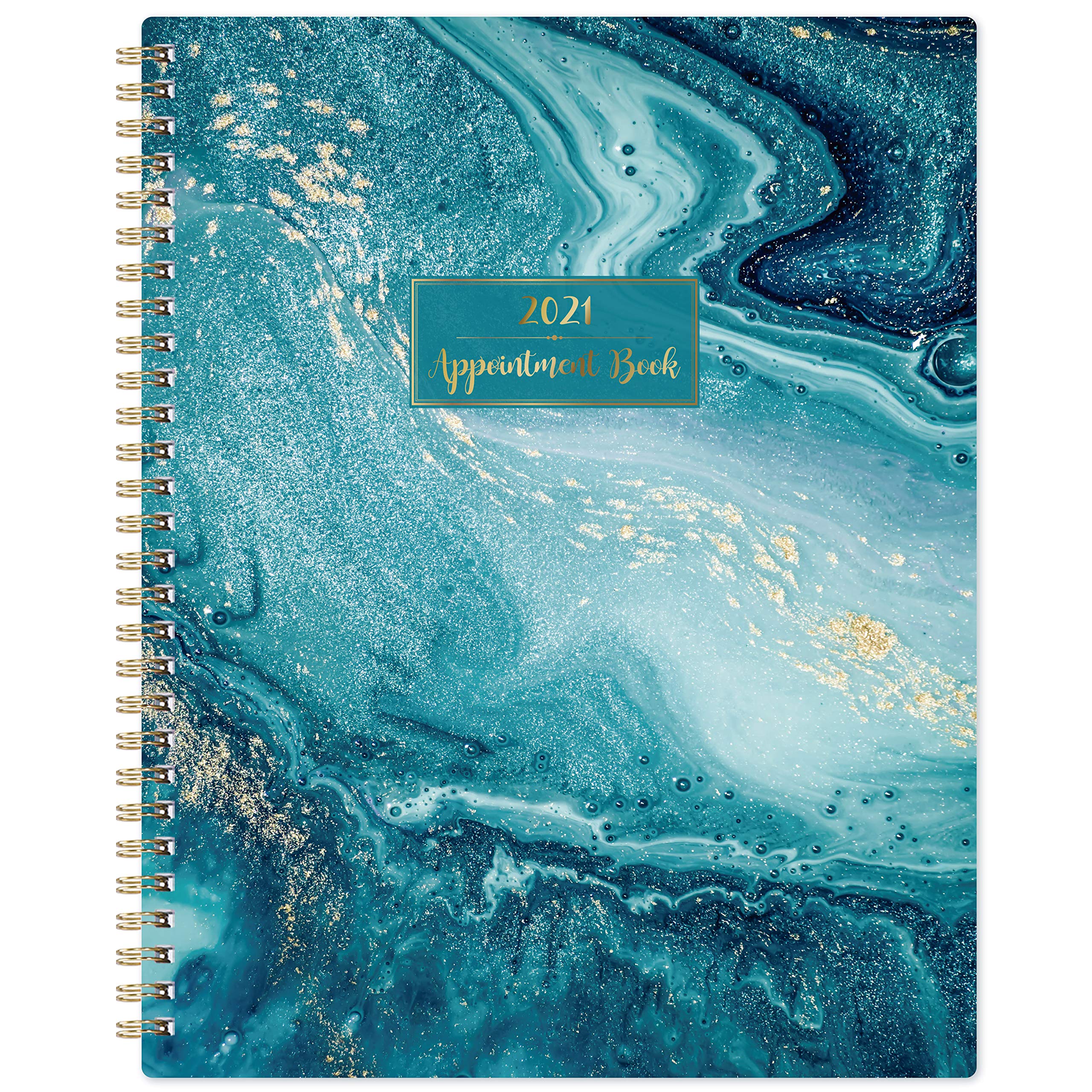 2021 Weekly Appointment Book & Planner - 2021 Daily Hourly Planner with 30-Minute Interval, Jan 2021 - Dec 2021, 8" x 10", Twin-Wire Binding, Lay - Flat, Round Corner