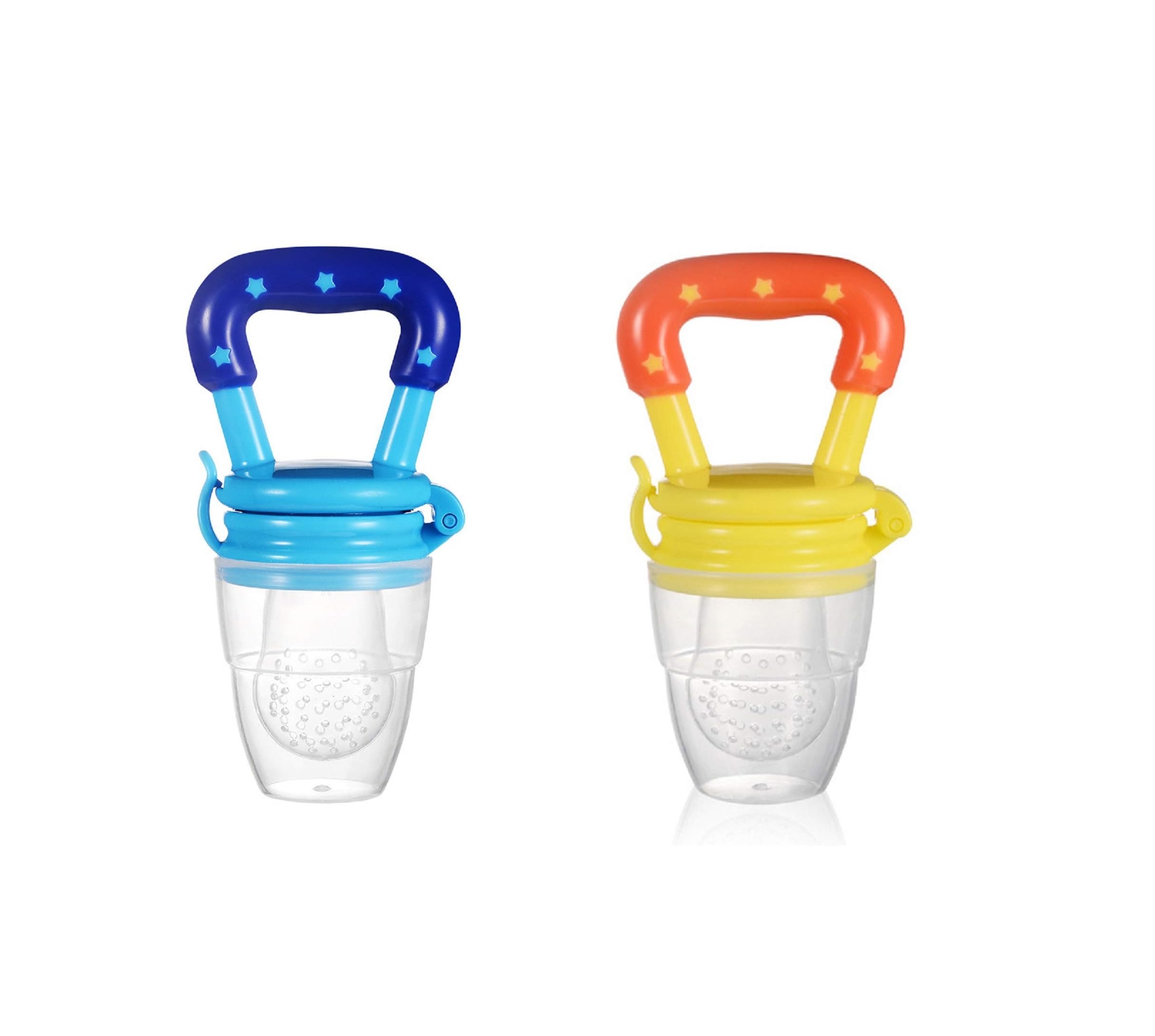 ROFORUF Baby Food Feeder Pacifier, Silicone Fruit Feeder Teethers for Babies, Teether for New Born, BPA-Free Silicone Pouches (FF Blue & Yellow pk-2)-image-27
