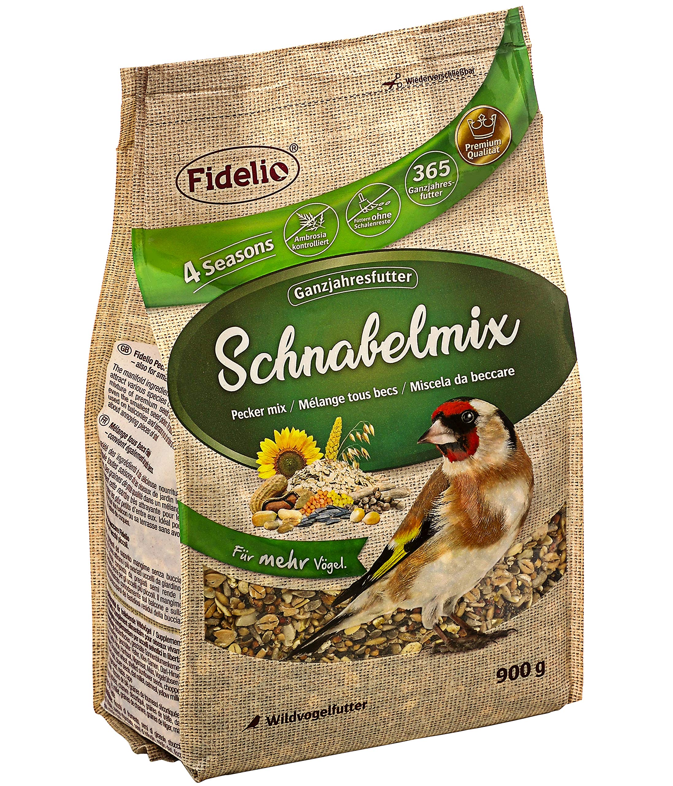 Fidelio Wildvogelfutter, Schnabelmix, schalenfrei, 900 g
