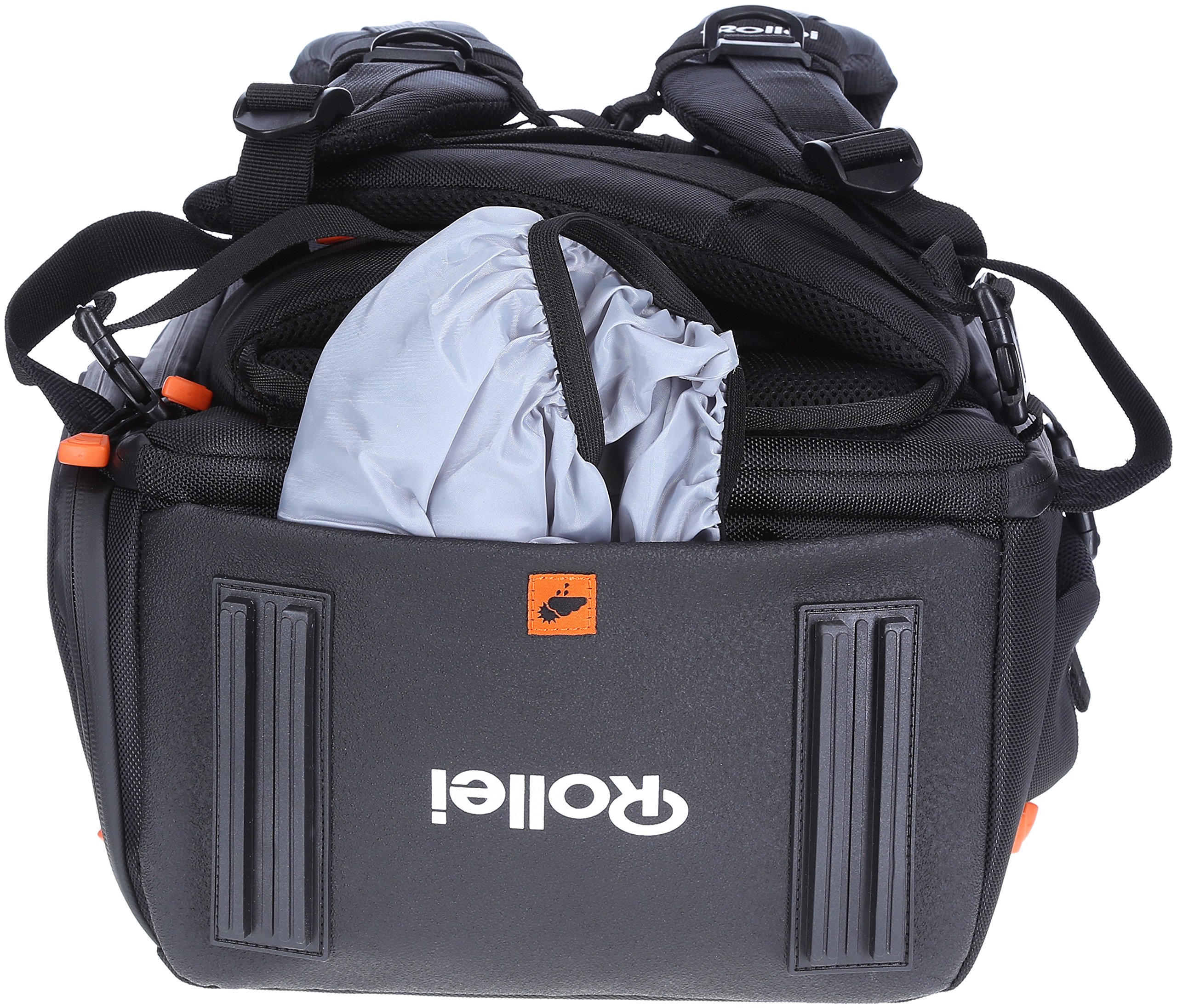 Rollei 20292 Plecak fotograficzny L I duży plecak na aparat fotograficzny I Daypack I w zestawie kieszeń na laptopa, pokrowiec przeciwdeszczowy i bagaż podręczny | czarny