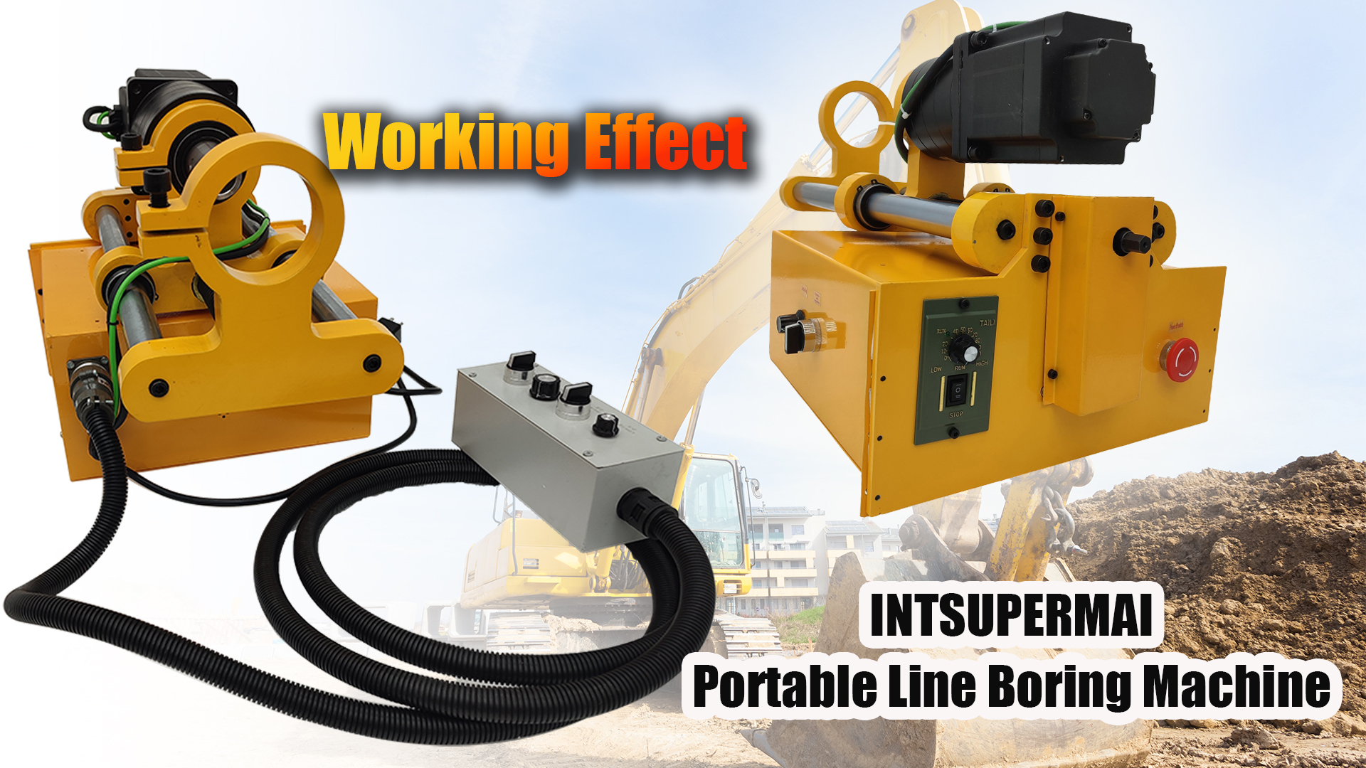 INTSUPERMAI Portable Line Boring Machine 110V Hole Drilling