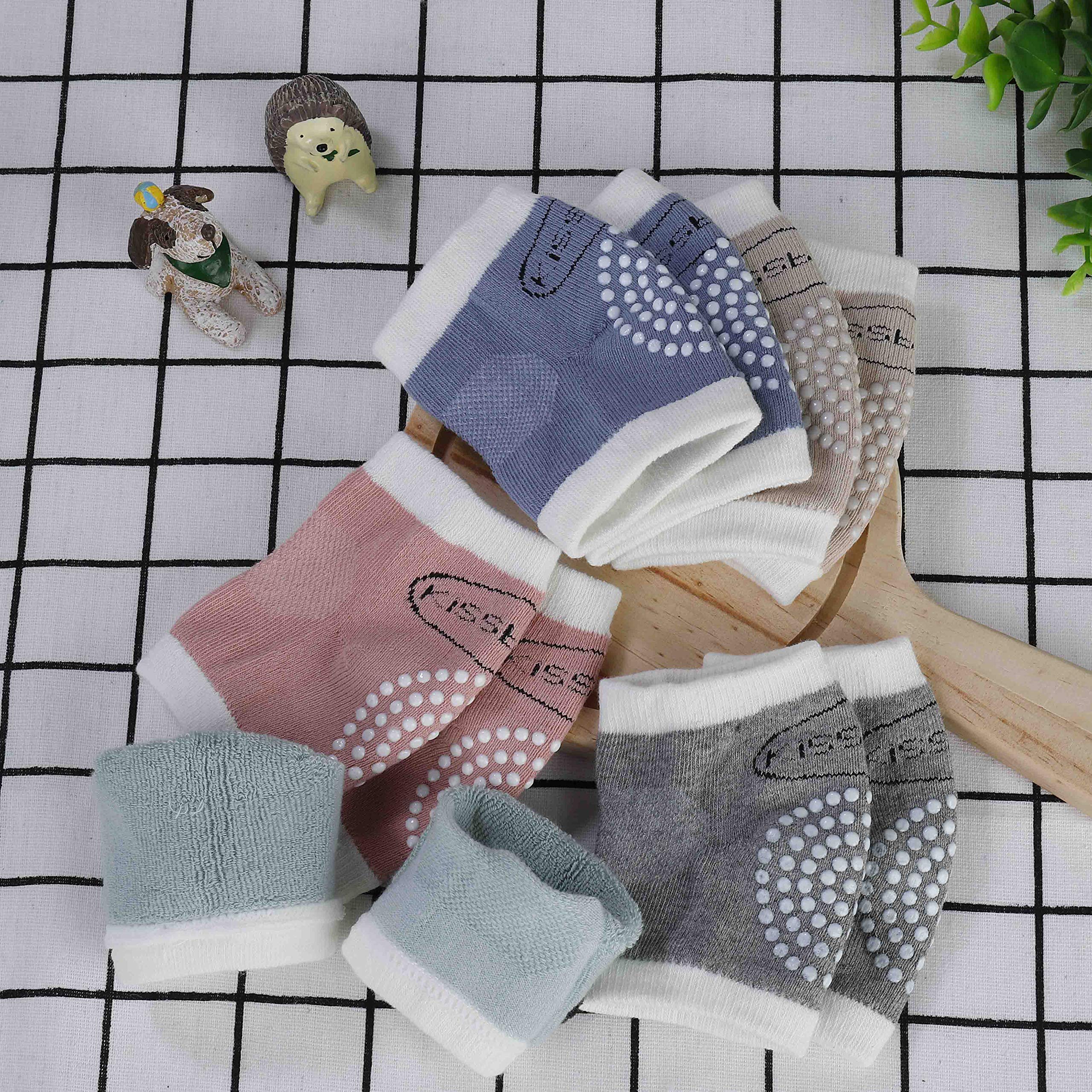 Rodilleras para Bebés con Silicona Antisdeslizantes Almohadillas para Niño Rodilla Codo Almohadillas Leg Warm 5 Pares