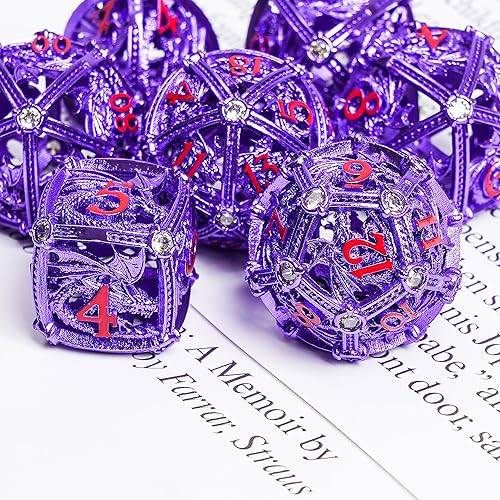 Miniatura 6 de Juego de dados de Dungeons and Dragons DND, juego de dados de metal D&D D20 poliédricos para DND RPG MTG Dungeon and Dragons juego de mesa de juego