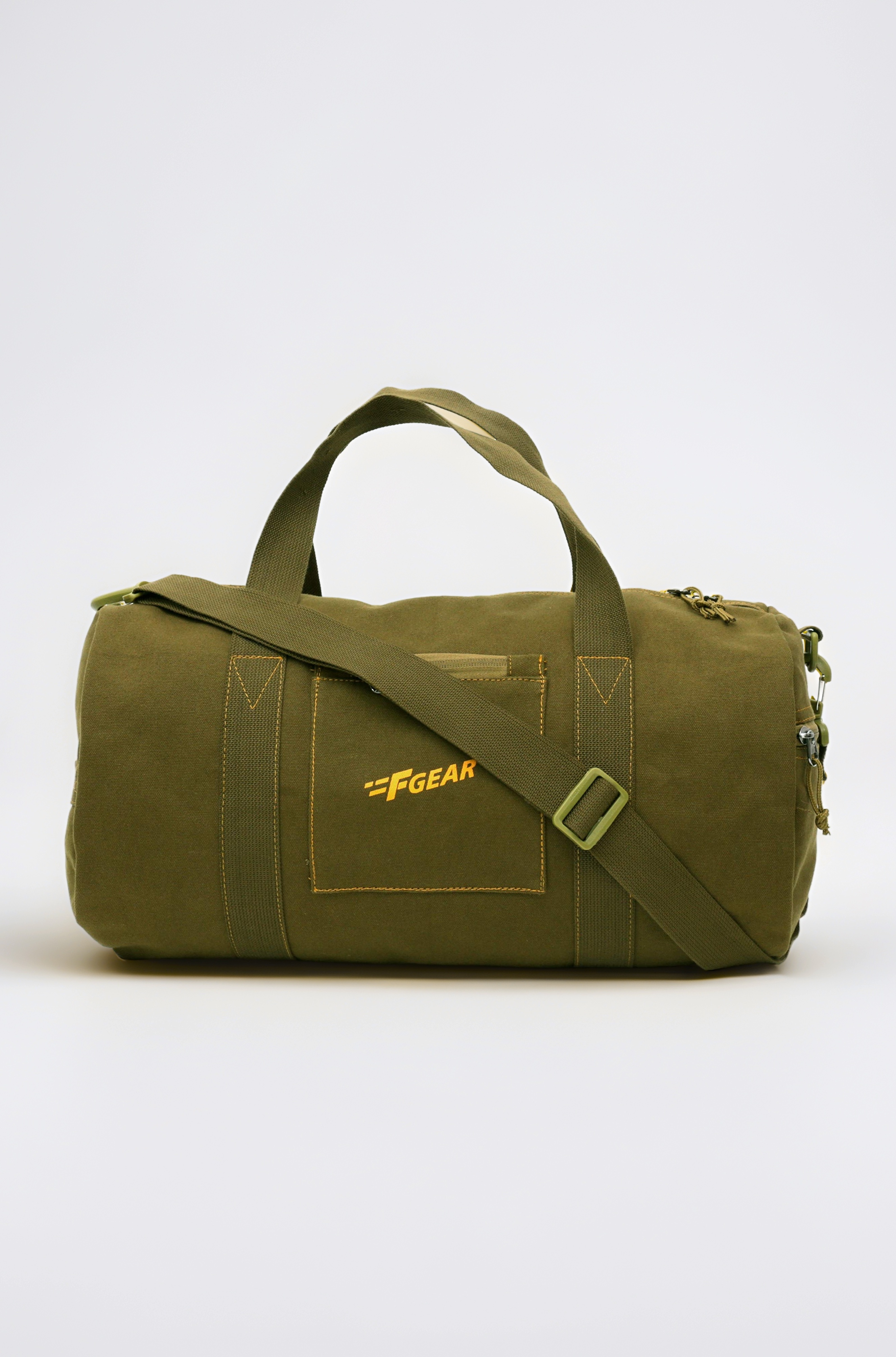 F Gear Army Olive Canvas Gym 30L Duffle Bag | 1 Spacious Compartment & 2 Pockets | Durable Material | Lightweight Travel & Gym Bag | Comfortable to Carry | Stylish Multipurpose Duffel for Men & Women