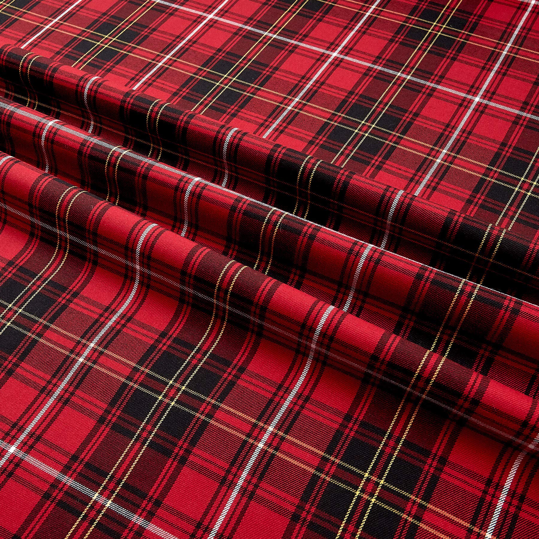 House of Wales Lawn Plaid Red, Fabric by the Yard - Image 2