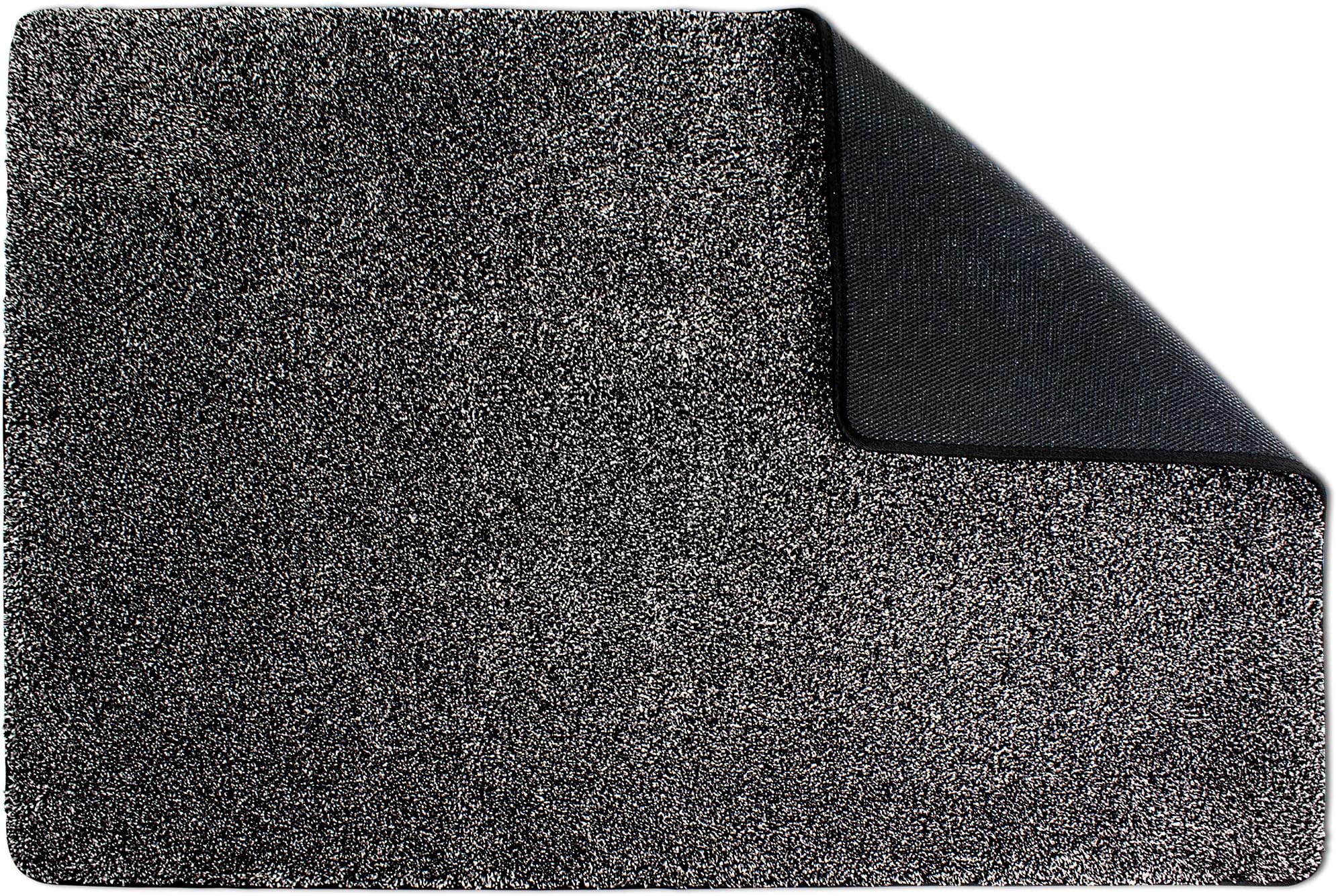 Eurow Trek N' Clean Absorbent Microfiber Floor Mat, Quick-Drying, Anti-Slip Entryway Rug for Dirt, Mud, Water, Washable, Indoor Outdoor Door Mat for Home, Kitchen, Garage Use, Black and Gray, 20x30