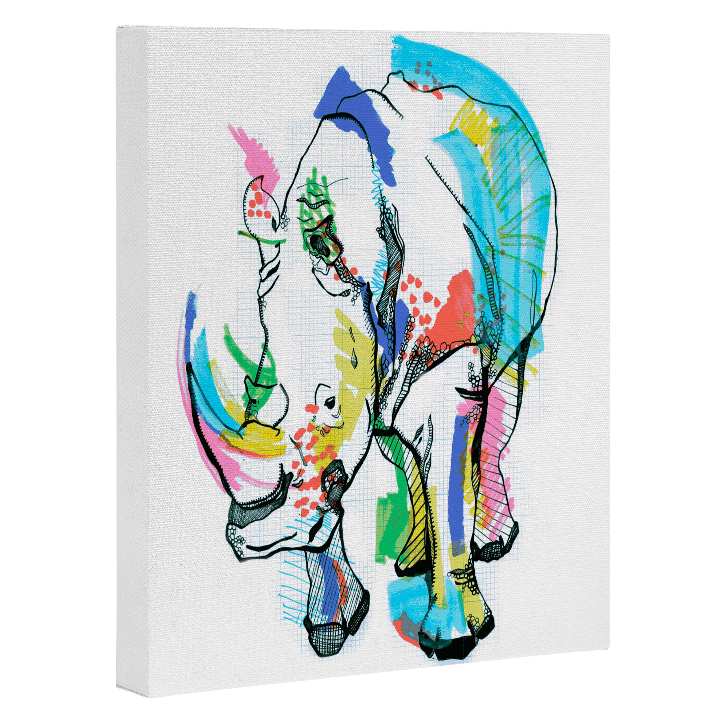 Deny DesignsCasey Rogers, Rhino Color, Art Canvas, Medium, 16" x 20"