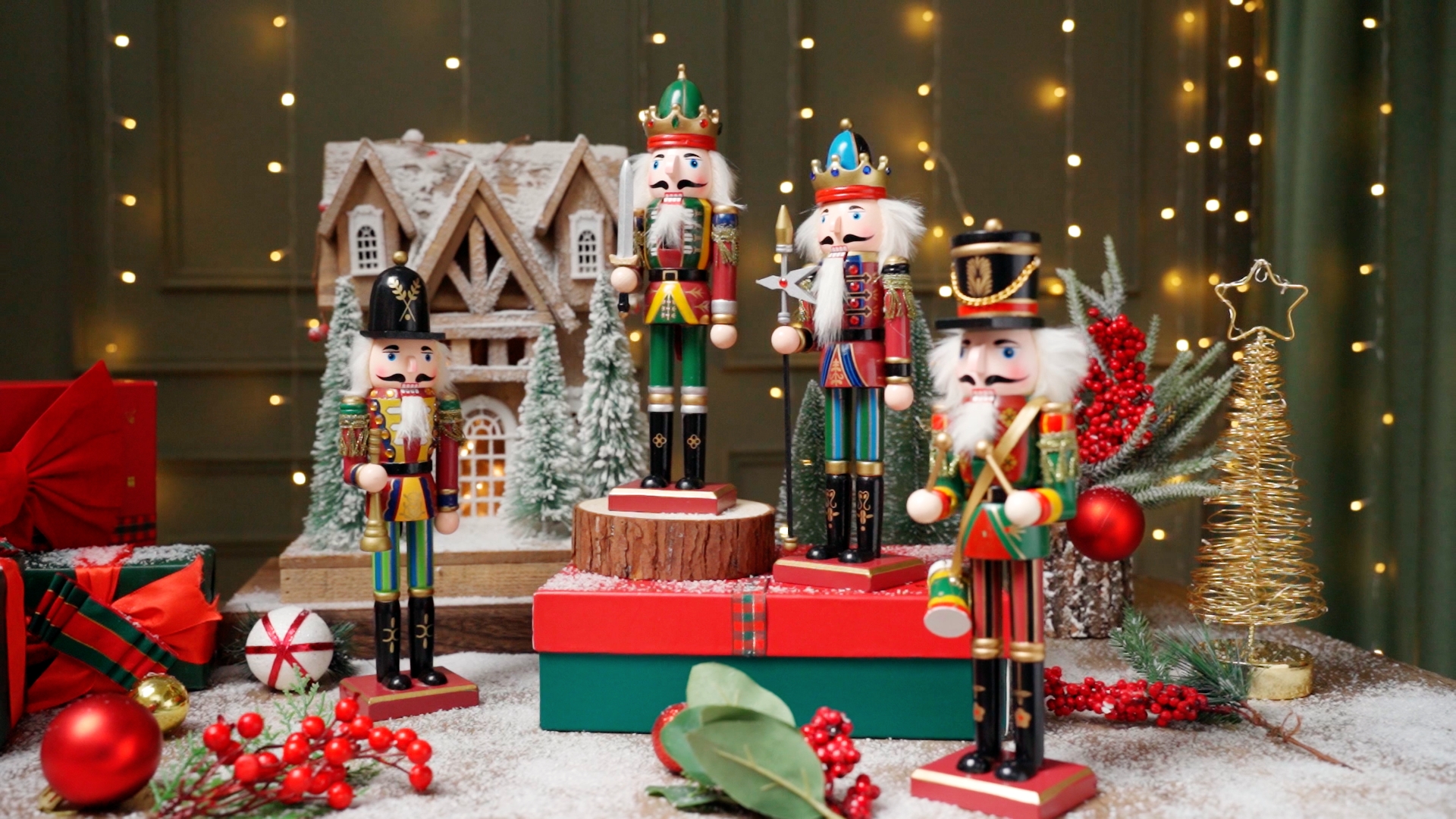 Amazon.com: Huwena 2 Pcs Christmas Nutcracker Figure Decorations Wooden Nutcracker King Soldier Figure Decor 12 Inch Holiday Festive Party Gifts for Xmas Home Office Mantel Shelves Table Decor(Gold) : Home & Kitchen