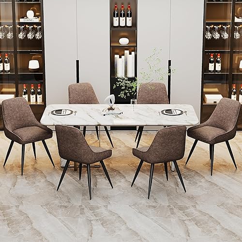 Miniatura 10 de Alunaune Juego de 2 sillas de comedor modernas, tapizadas, de mediados de siglo, sin brazos, para ocio, sala de estar, silla auxiliar de escritorio