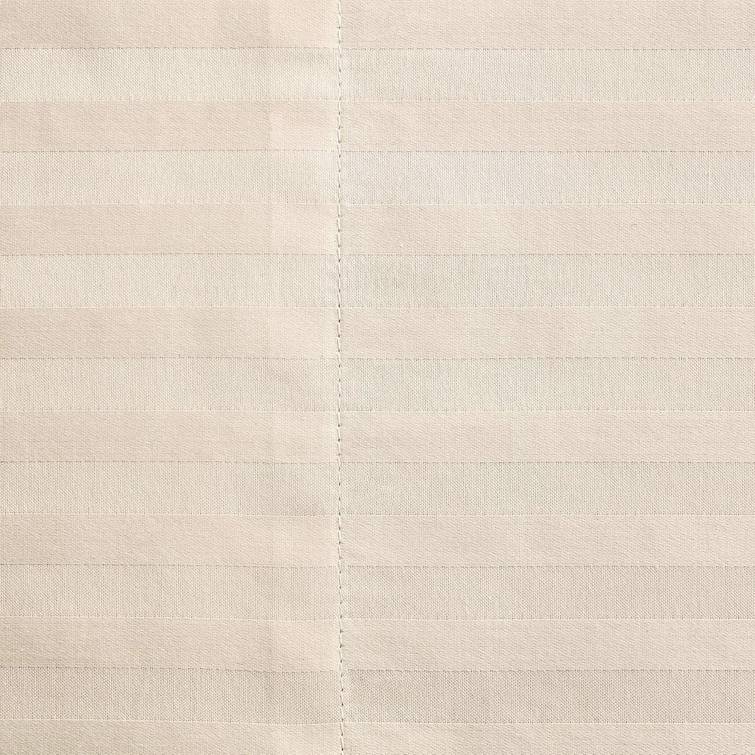 Amazon Brand – Stone & Beam 100% Cotton Dobby Stripe Sateen Bed Sheet Set, Queen, Ivory