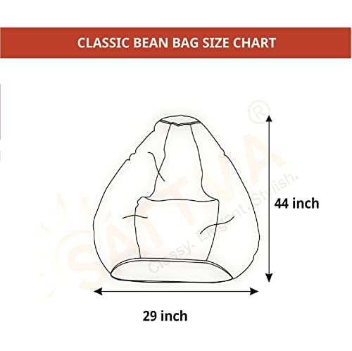 Image of Sattva Classic Teardrop Shape Bean Bag Cover Without Beans XXXL Size - Brown