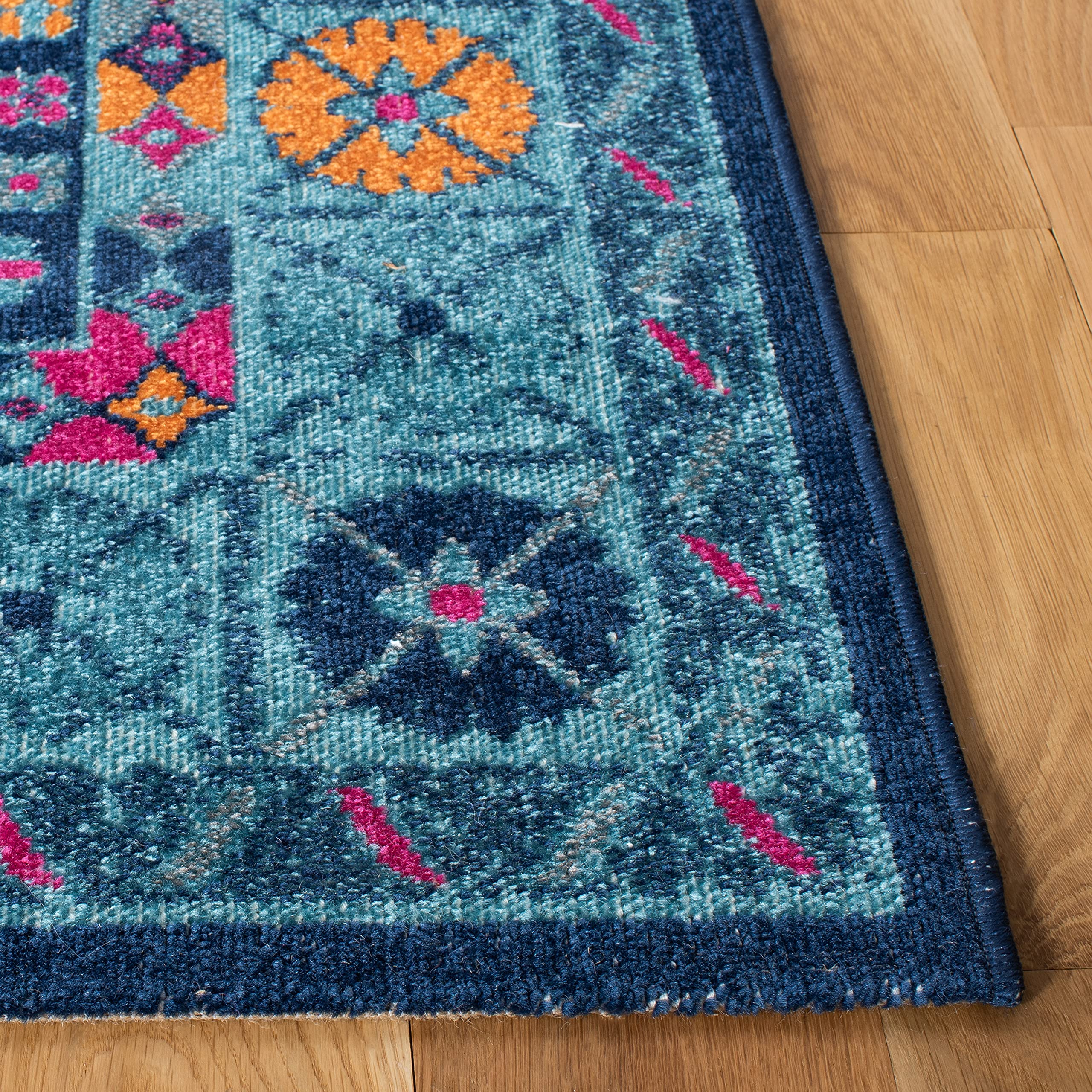 Safavieh Vintage Inspired Indoor Woven Rectangle Area Rug, Artisan Collection, ATN335, in Blue / Multi - Image 3