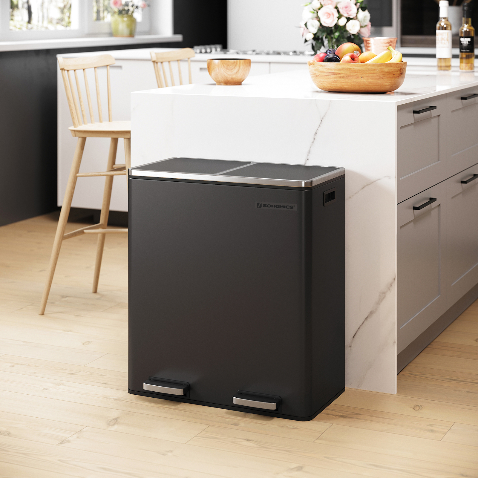Amazon｜SONGMICS ゴミ箱 ペダル式 ダストボックス ポリ袋付き