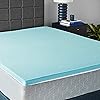 Amazon Basics Queen Mattress Topper, Cooling Gel-Infused, CertiPUR-US Certified, 2 Inches, Blue