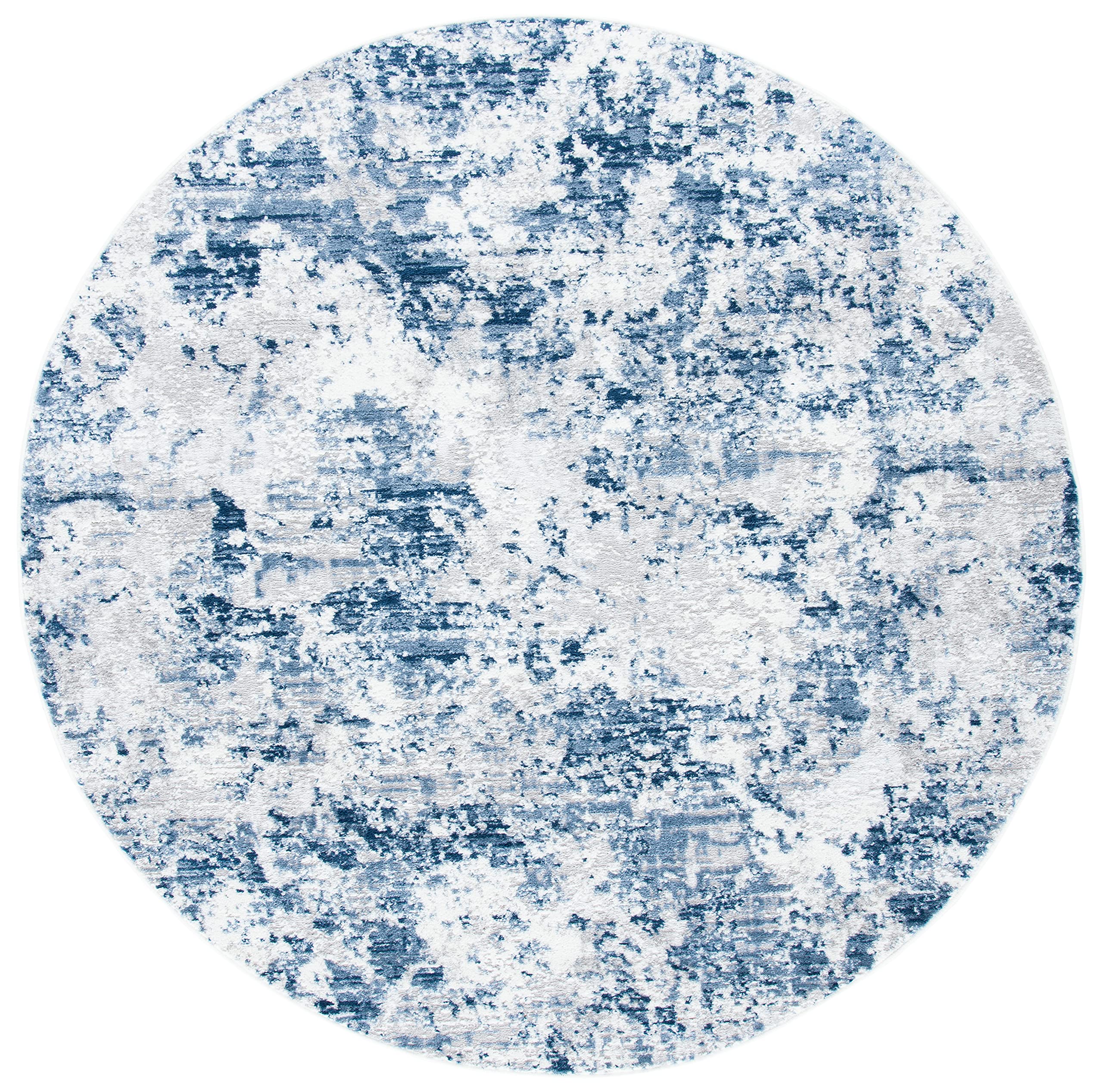 Safavieh Modern Rug for Living Room Dining Room, Bedroom - Amelia Collection, Short Pile, in Blue, 91 X 91 cm - Image 3