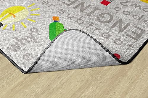 Miniatura 29 de Flagship Carpets STEM - Alfombra educativa de ciencia para aula infantil o habitación de los niños, alfombra de sala de juegos o tapete