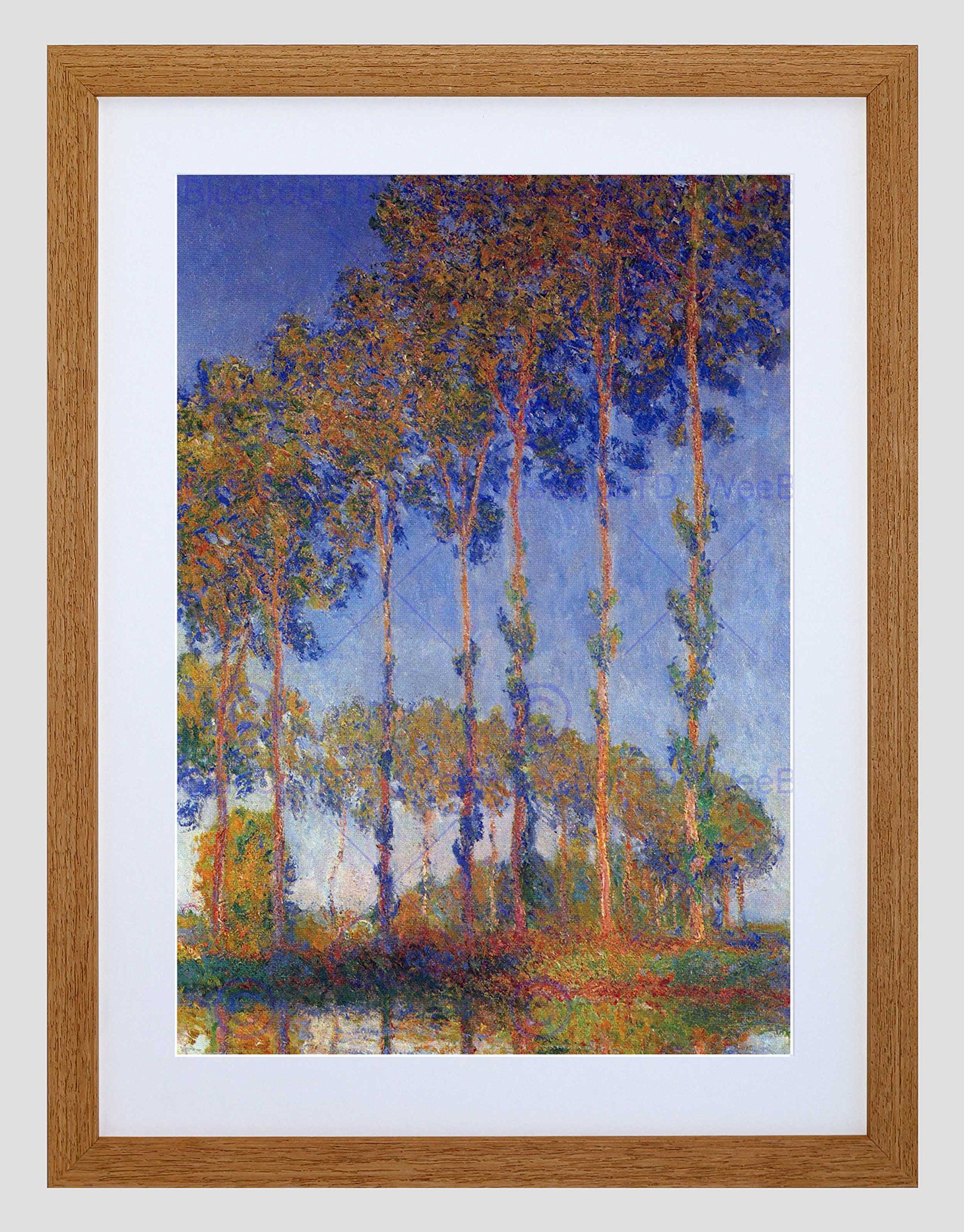 Wee Blue Coo Claude Monet Poplars In Epte Sunset Old Master Framed Wall Art Print