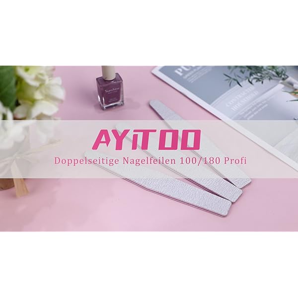 AYITOO 50 Stück Nagelfeilen 100/180 Feilen Nägel Doppelseitige Feilen für Gelnägel Acryl Nagelfeile profi Polnischen… – Bild 7