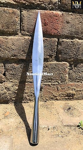 Miniatura 2 de NauticalMart Edad de Hierro Celta Medieval Spearhead Lanza Pastilla Punto de Lanza LARP Cosplay Armadura Vikinga Forjado Acero de Alto Carbono -