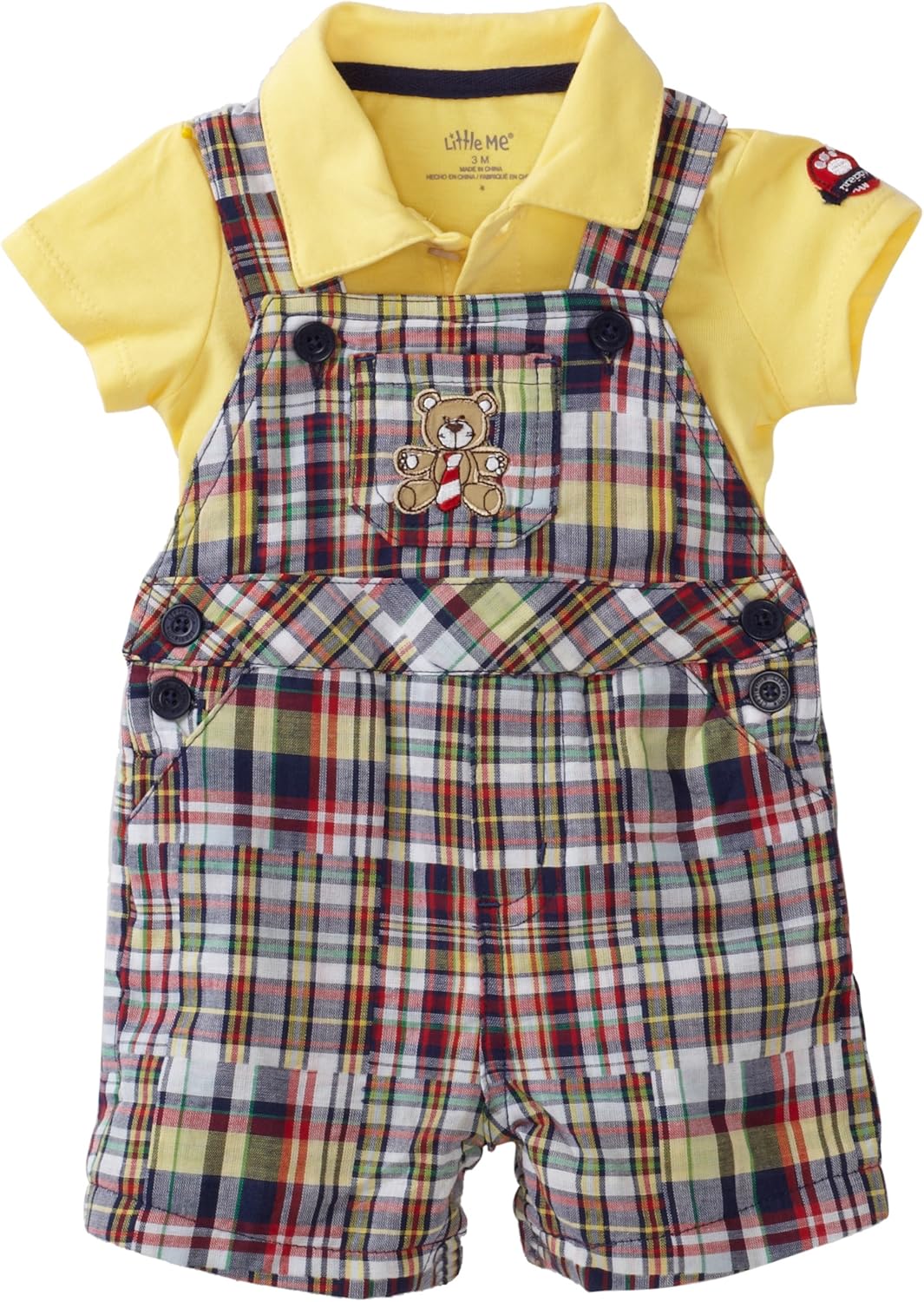 Little Me Babyboys Newborn Prep Bear Shortall Set Infant