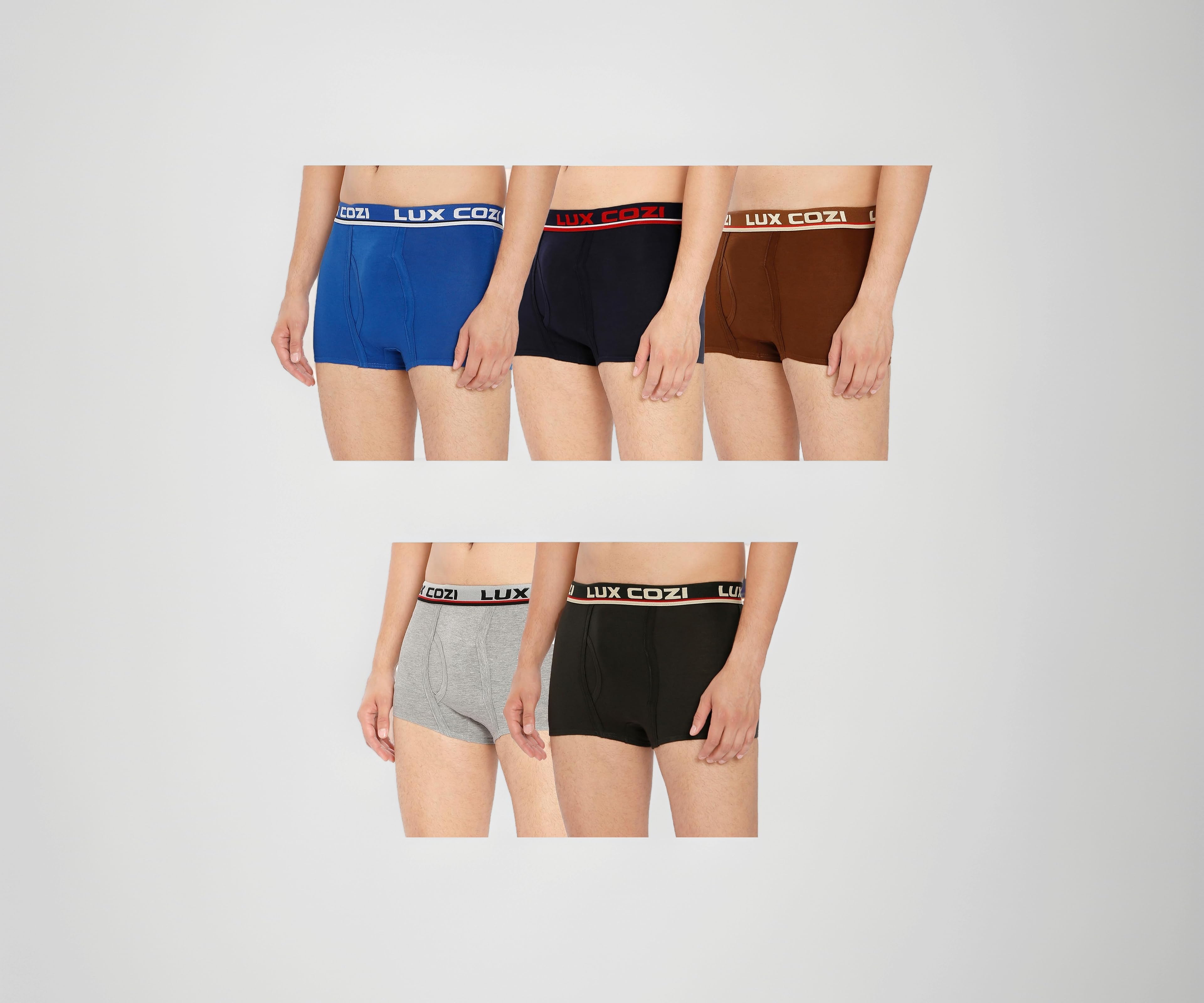 Men's Cotton Trunks Solid,Breathable (Pack of 5)