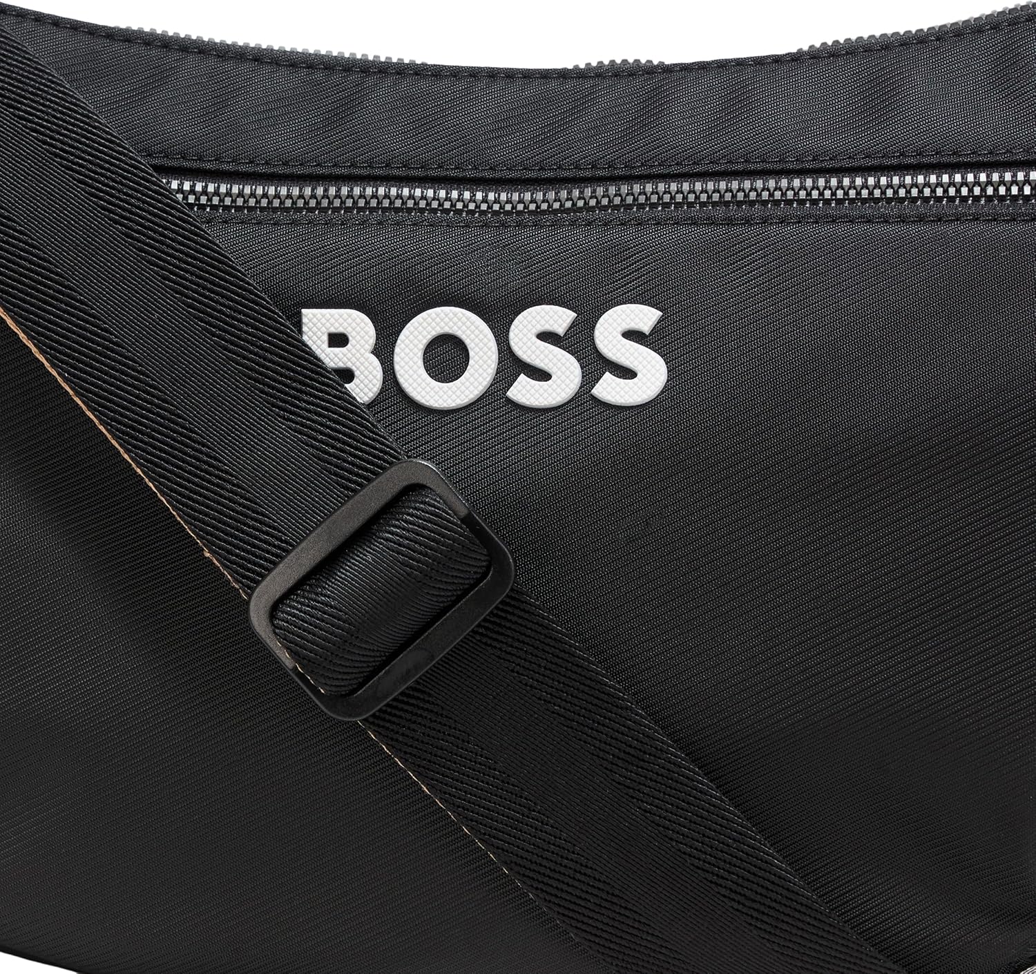 BOSS, catch hobo big logo bag, black gloss, One Size
