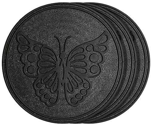 HF by LT - Juego de 3 piedras de goma para jardín, color negro, 11-34 pulgadas, color negro