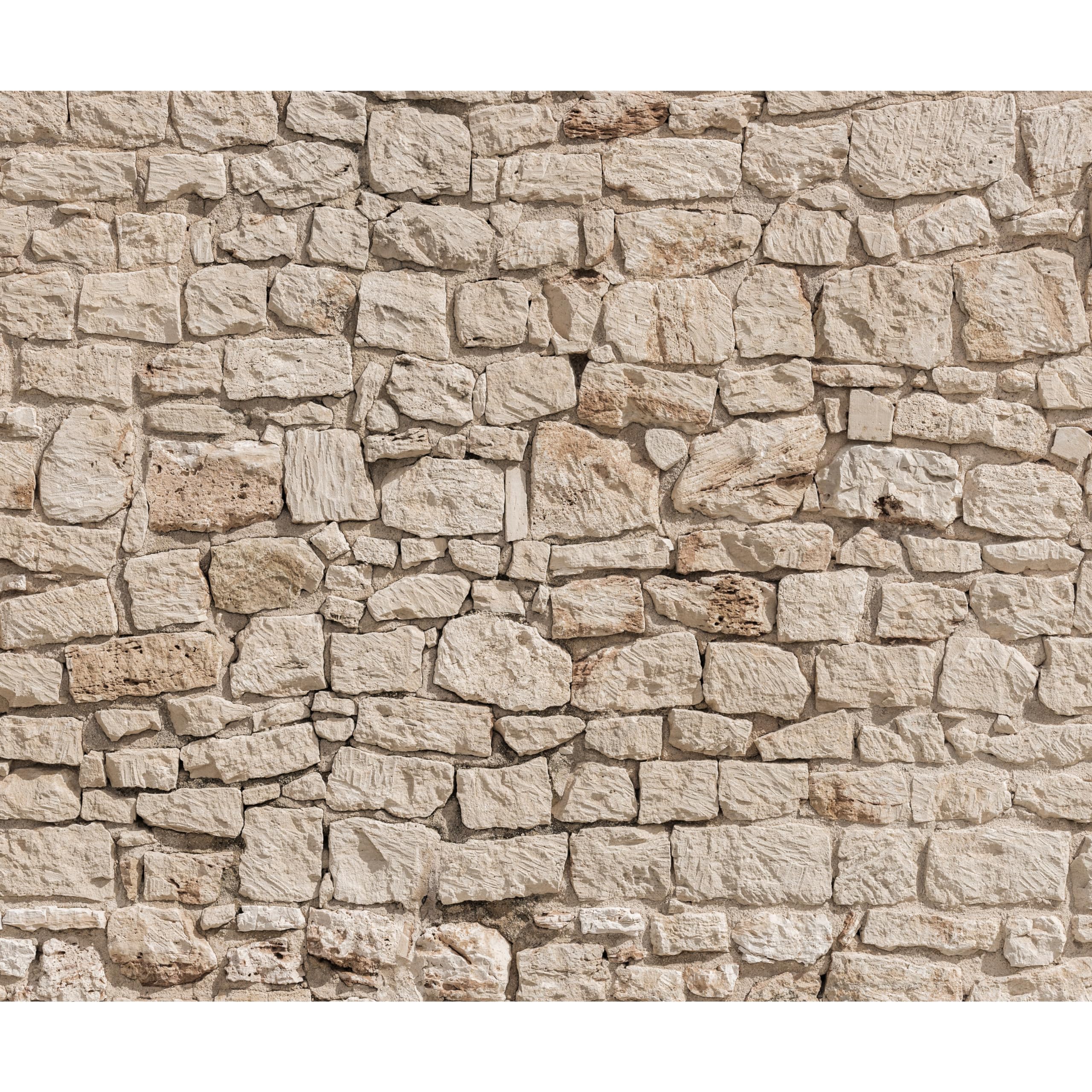 Fototapete murando Steinoptik 400x280 cm Vlies Tapeten Wandtapete XXL Moderne Wanddeko Design Wand Dekoration Wohnzimmer Schlafzimmer Büro Flur Steintapete beige Steine Mauer 3D