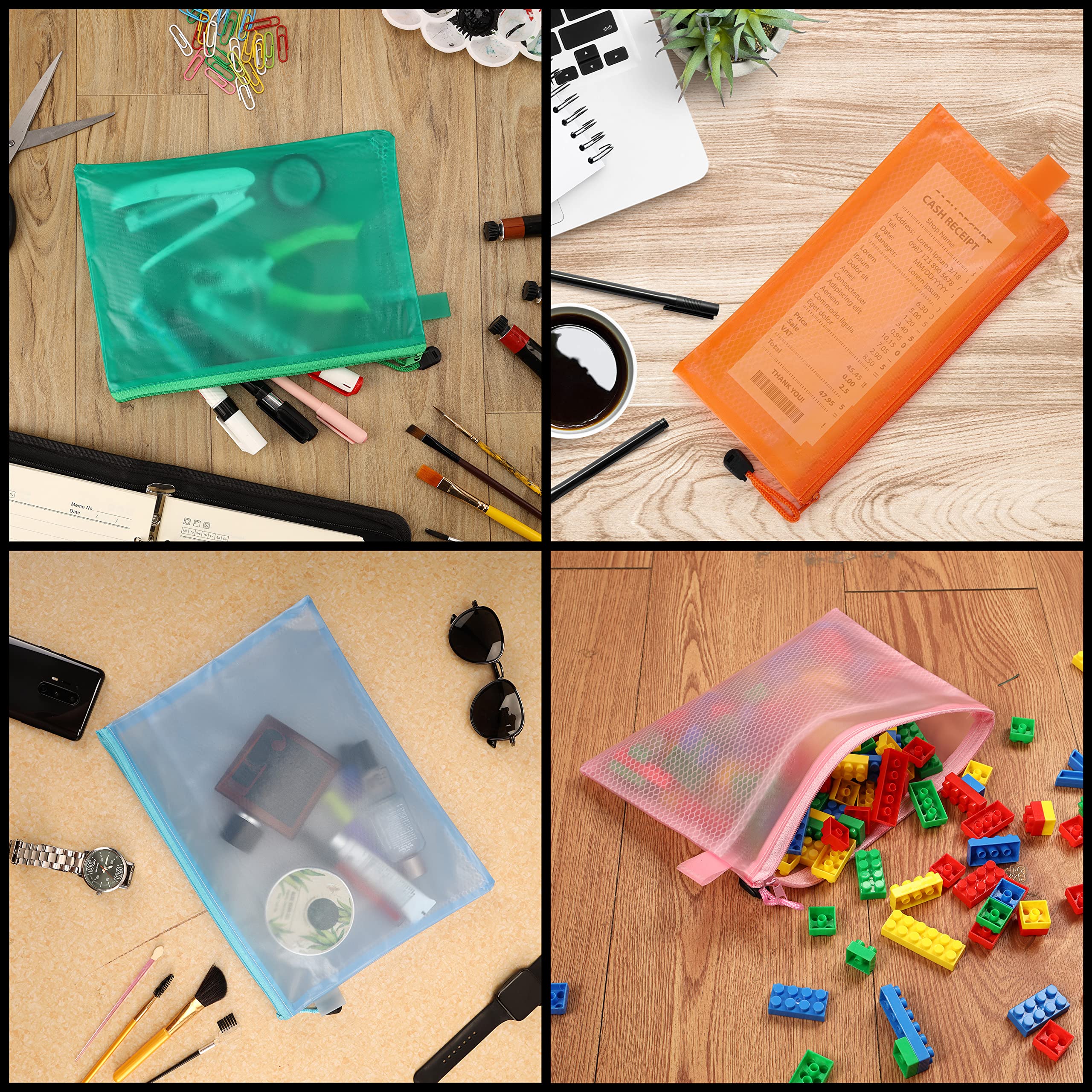 Buste Con Zip Set Da 24 Sacchetti Zip, Buste Trasparenti Con