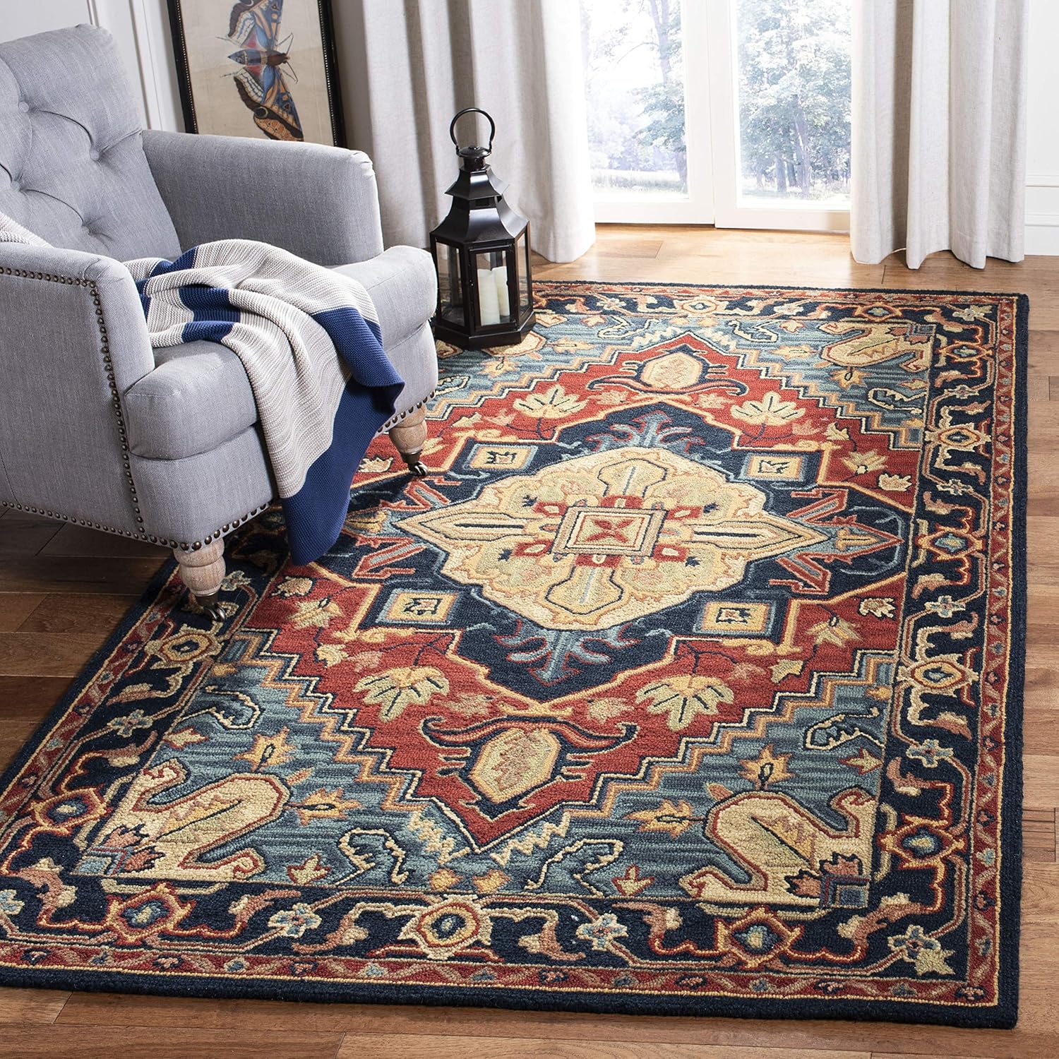 Gray and Beige Hand-Tufted Wool 6' x 9' Area Rug